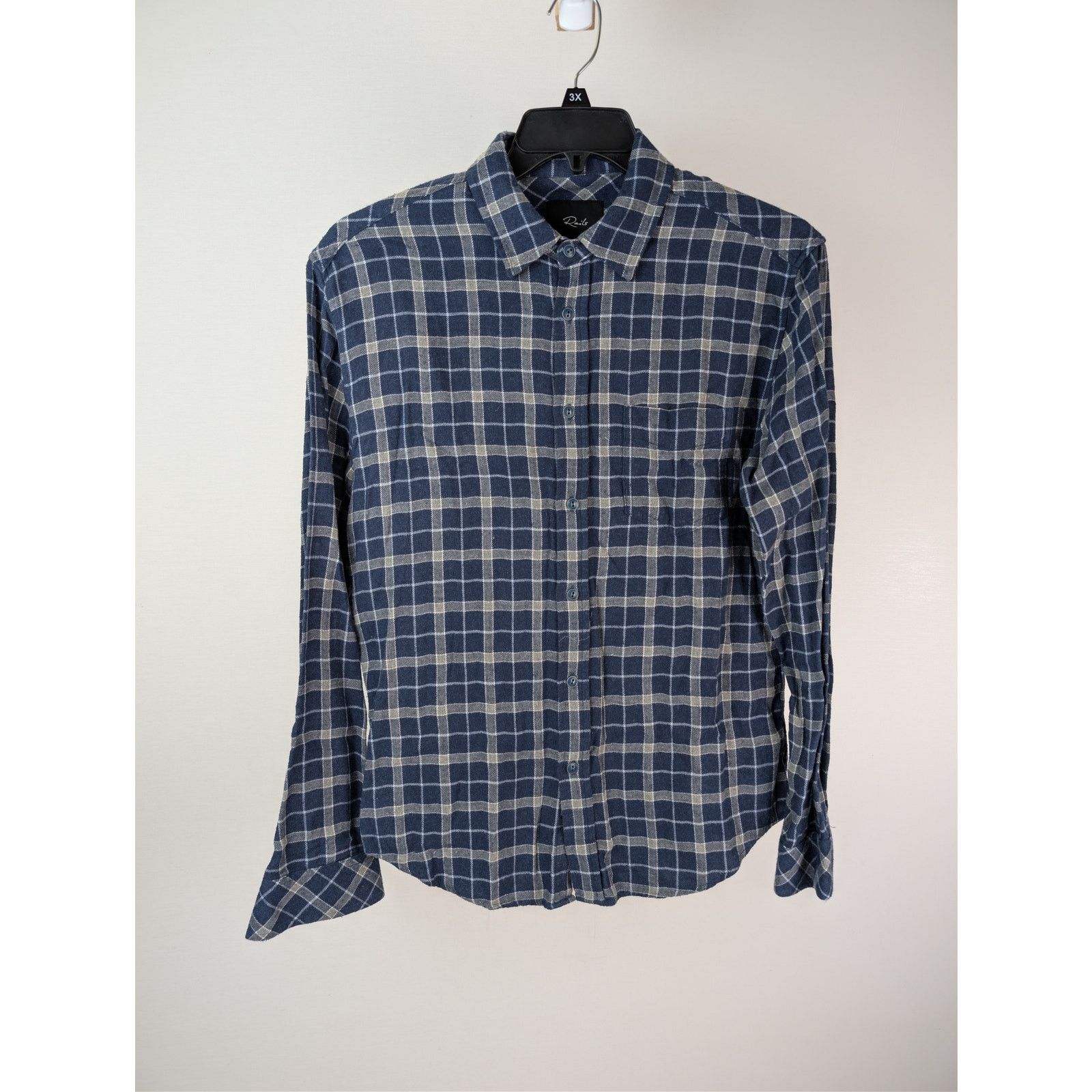 Rails o1rshd1 CC20 Checked Lennox Button up Shirt in Blue/Grey Size US M / EU 48-50 / 2 - 2 Thumbnail