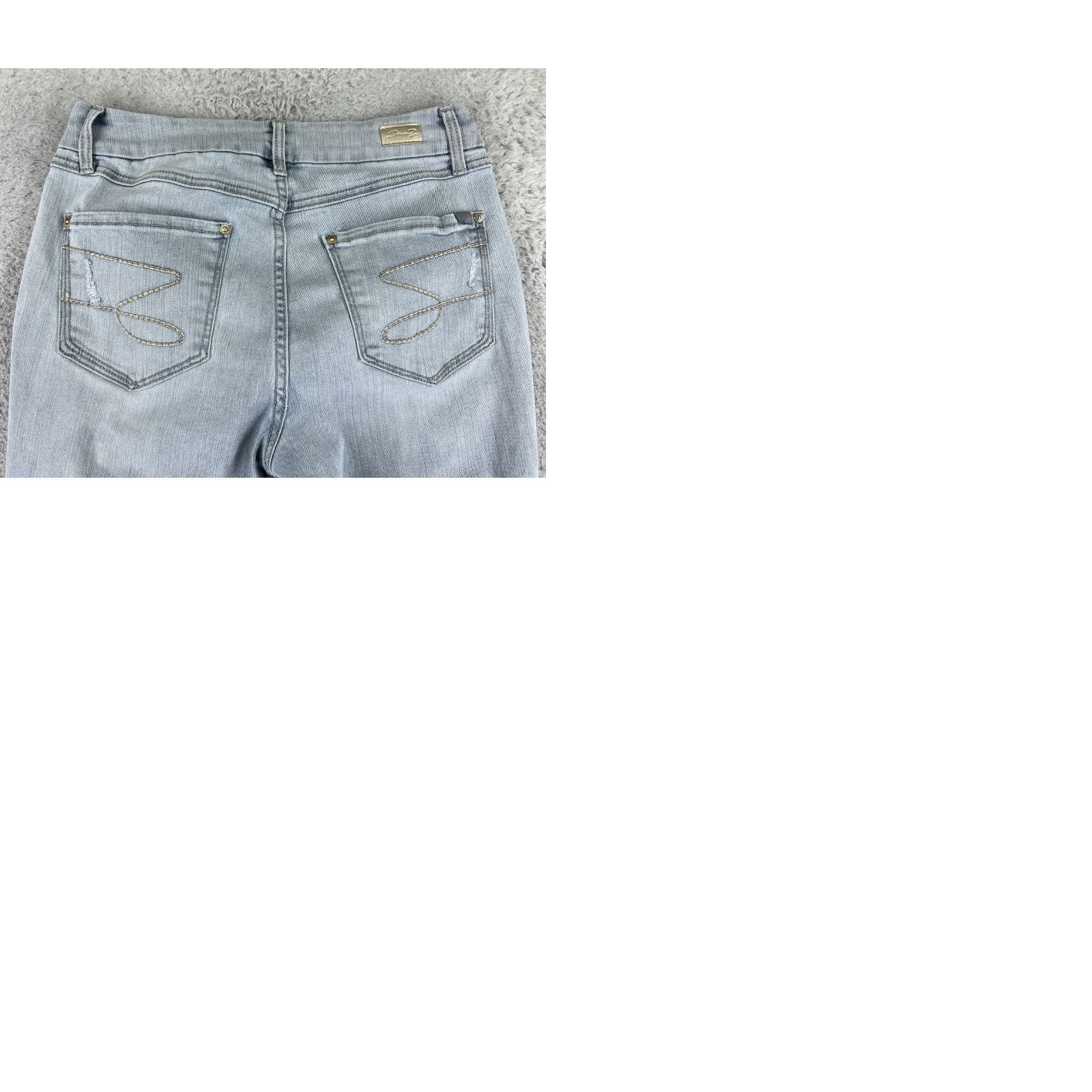 Vintage Seven7 Pants Women 6 Blue Denim Jean Skinny High Rise Distressed 27x29 Size 28" / US 6 / IT 42 - 10 Thumbnail