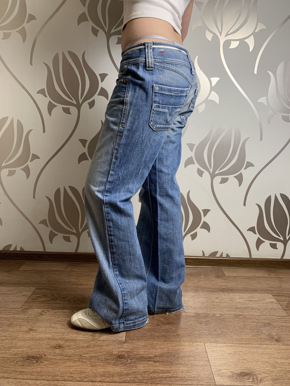 Diesel Men M Flare Distress Denim Pants Archive Y2K Luxury