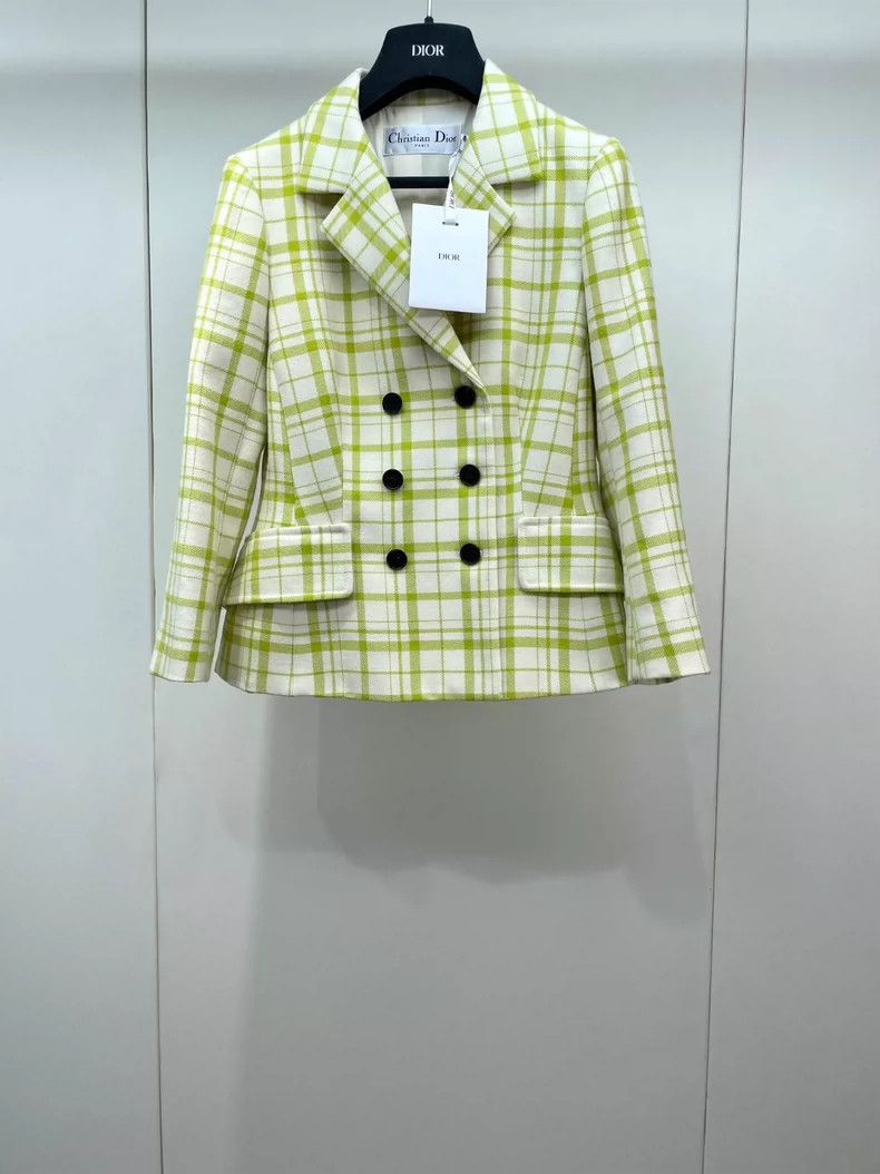 Dior Dior 21 early autumn green plaid suit jacket 2504-Nextarrow Size XXS / US 00 / IT 34 - 1 Thumbnail