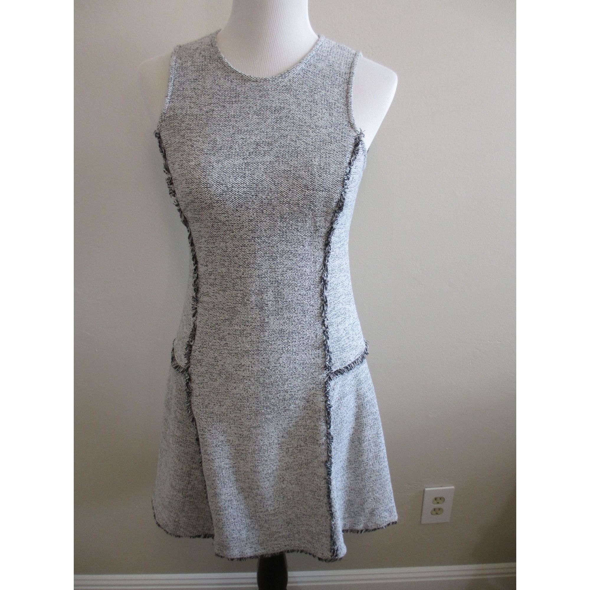 Ellen Tracy ELLEN TRACY GREY TWEED STYLE DRESS SLEEVELESS PETITE SMALL Size S / US 4 / IT 40 - 2 Thumbnail