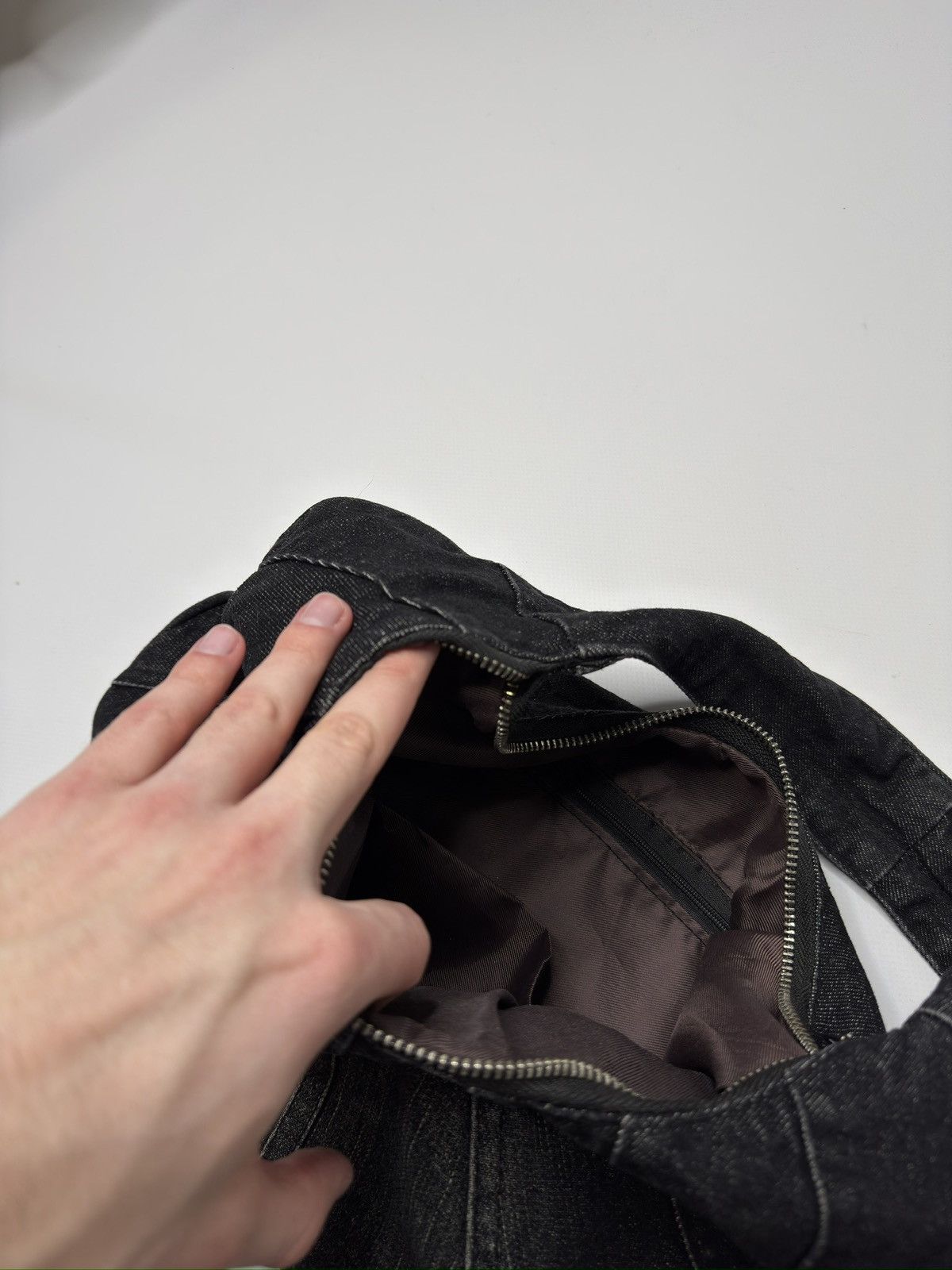 Vintage Vintage avant garde black denim bag if6was9 lgb drip 00s sk8 Size ONE SIZE - 7 Thumbnail