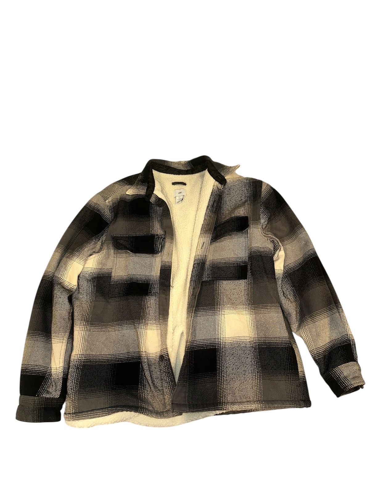 H&M H&M Sherpa Lined Plaid Flannel Jacket Size US L / EU 52-54 / 3 - 1 Thumbnail