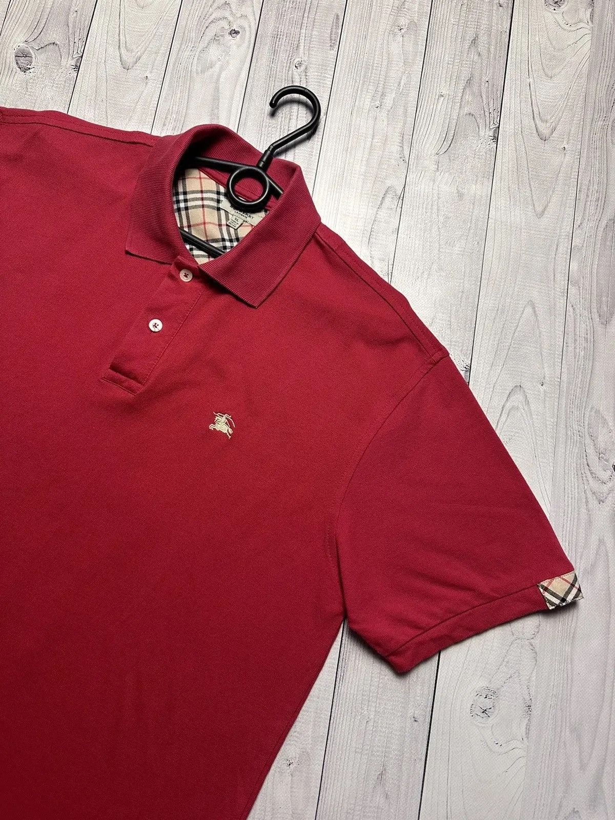 Burberry Vintage Burberry polo plaid logo red size L/XL Size US XL / EU 56 / 4 - 3 Thumbnail