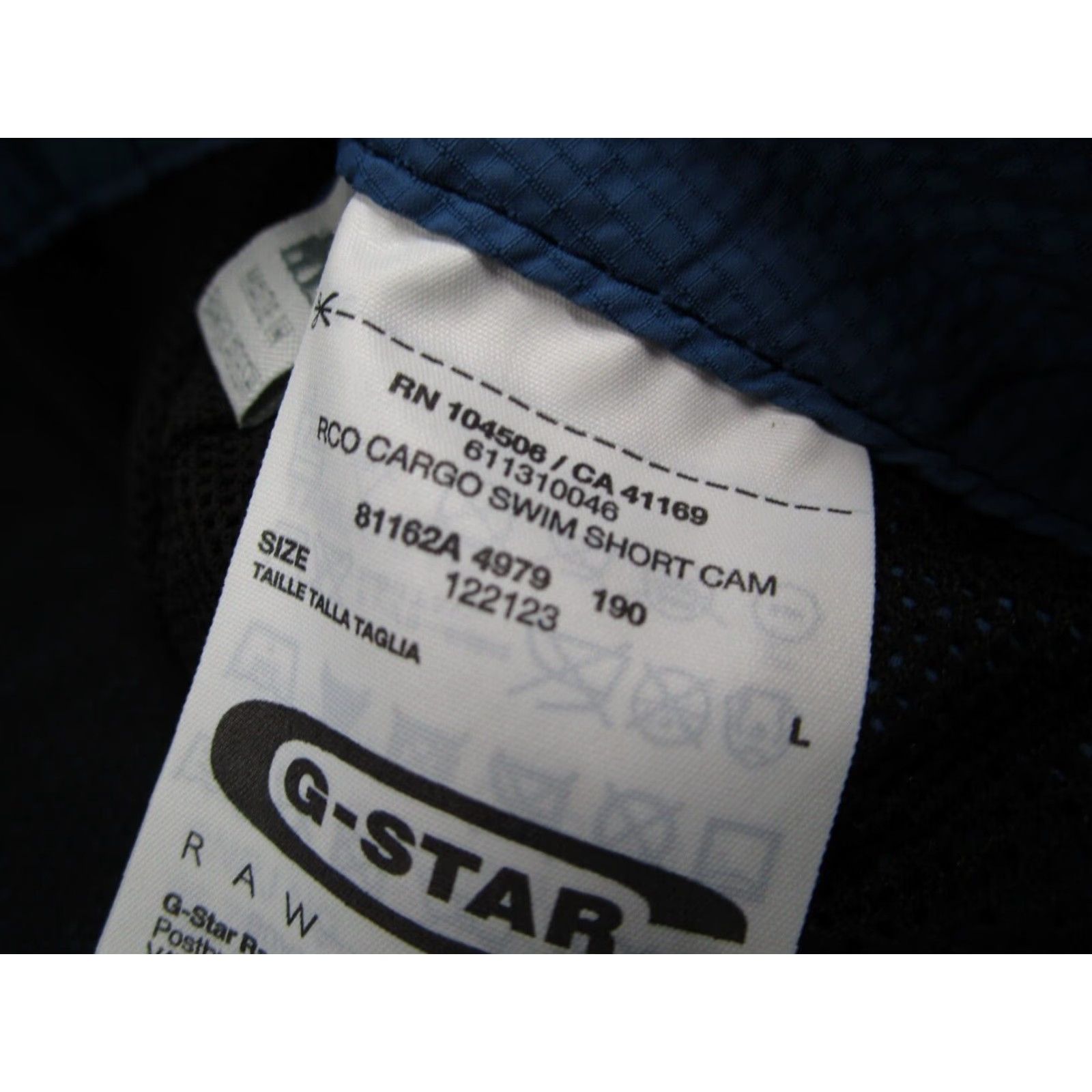 G-Star G Star Board Shorts Mens Large Blue Camo RCO Cargo Swim Beach Surf Travel Size US 33 - 2 Thumbnail