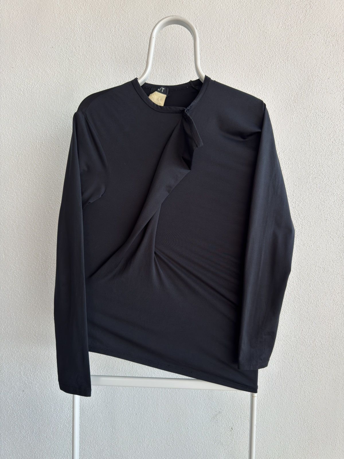 ATSURO TAYAMA A/T Atsuro Tayama Asymmetrical Black LS Top Blouse Size S / US 4 / IT 40 - 1 Thumbnail