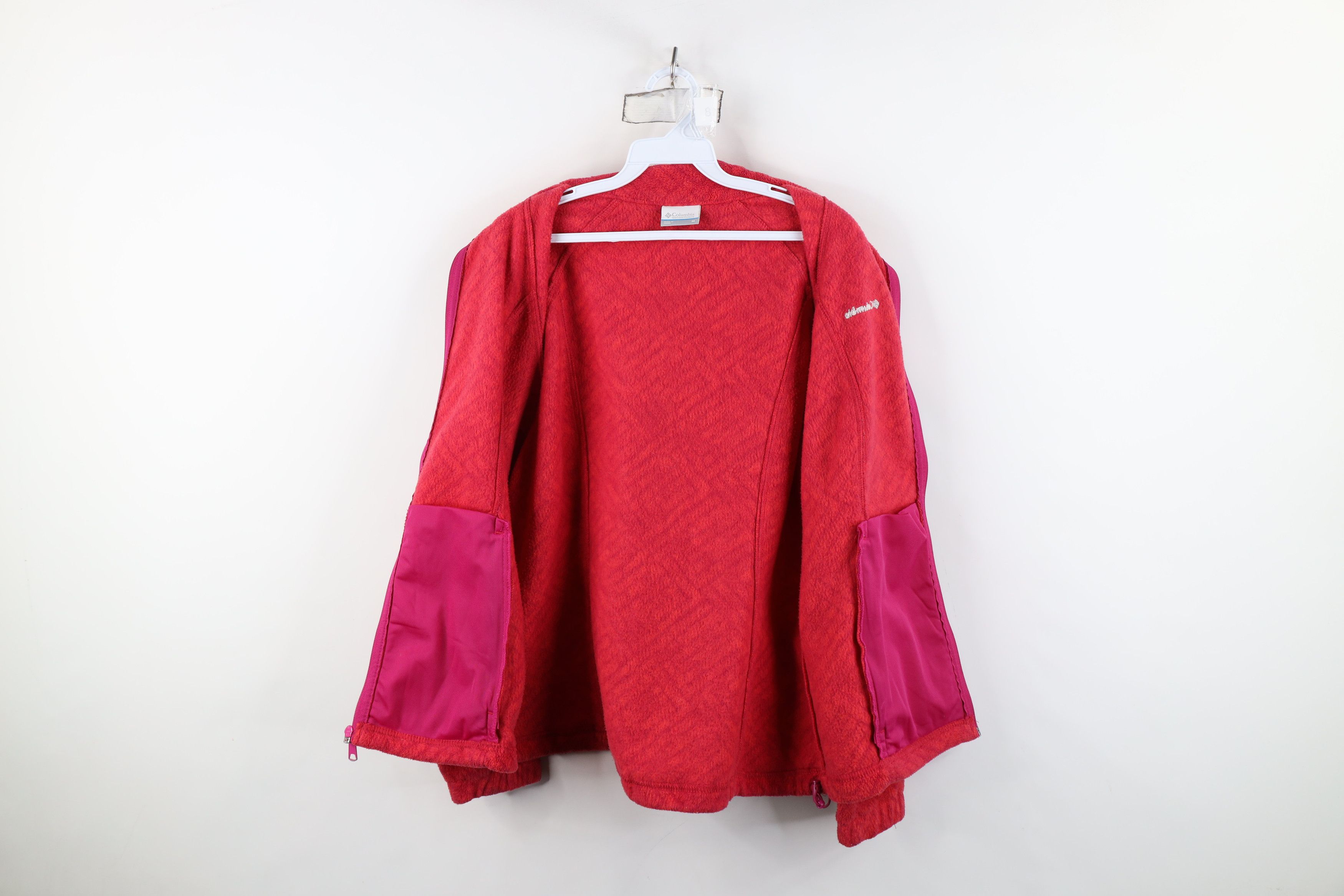 Columbia Columbia Spell Out Geometric Full Zip Fleece Jacket Pink Red Size M / US 6-8 / IT 42-44 - 9 Thumbnail