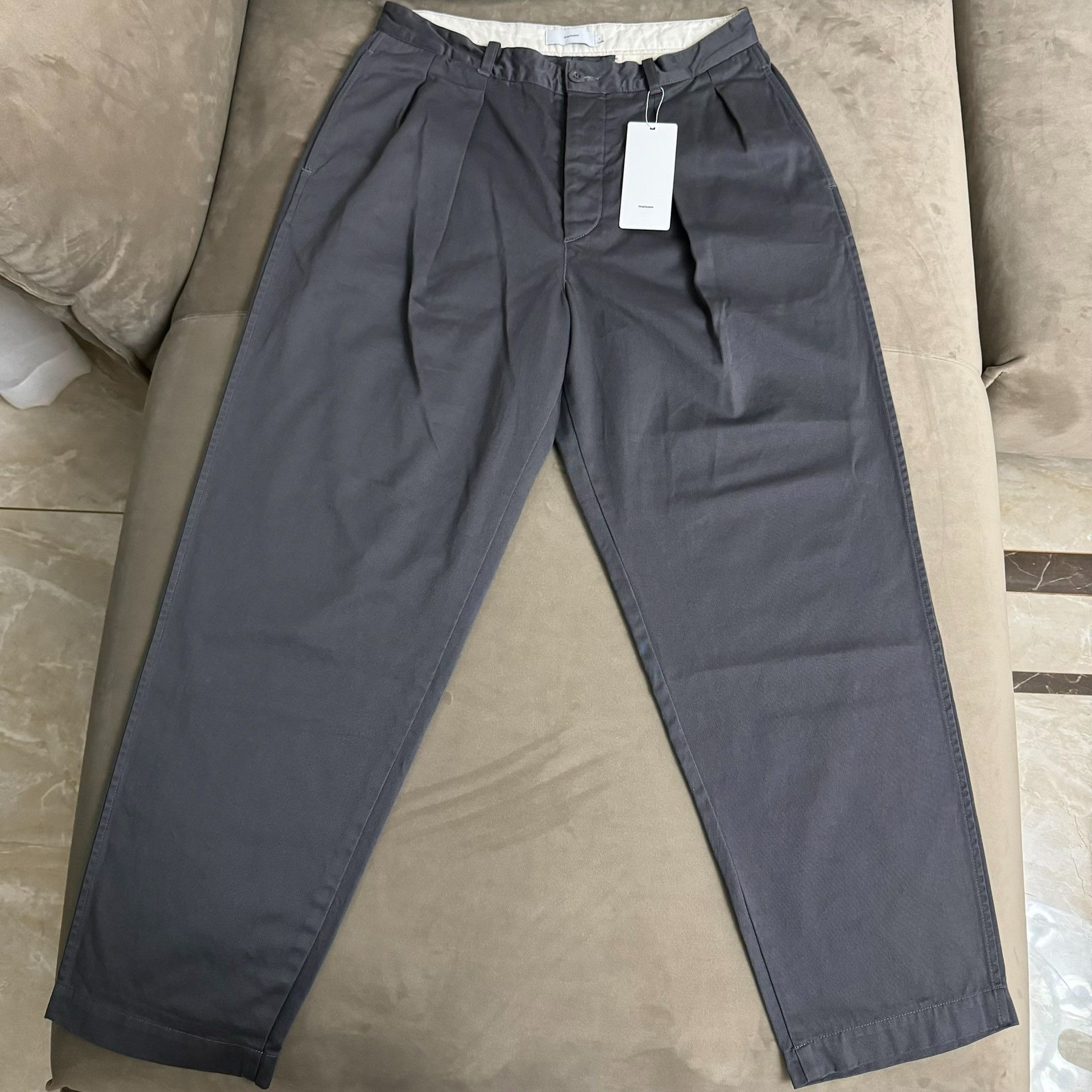 Graphpaper Graphpaper Westpoint Chino Tuck Tapered Pants Size US 26 / EU 42 - 1 Thumbnail