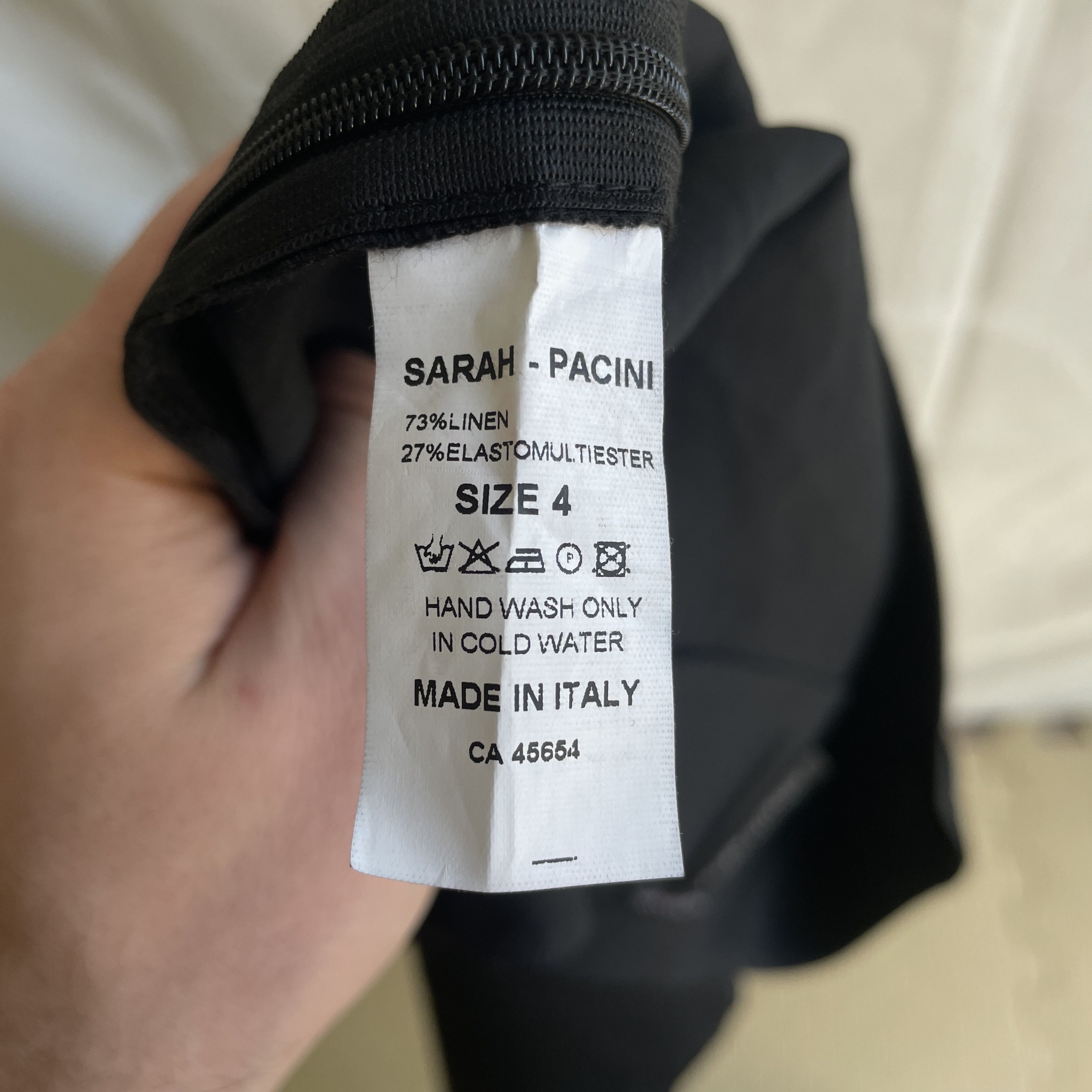 Sarah Pacini Sarah Pacini Linen Blend Dark Navy Pencil Mini Skirt Size 34" / US 12 / IT 48 - 6 Thumbnail