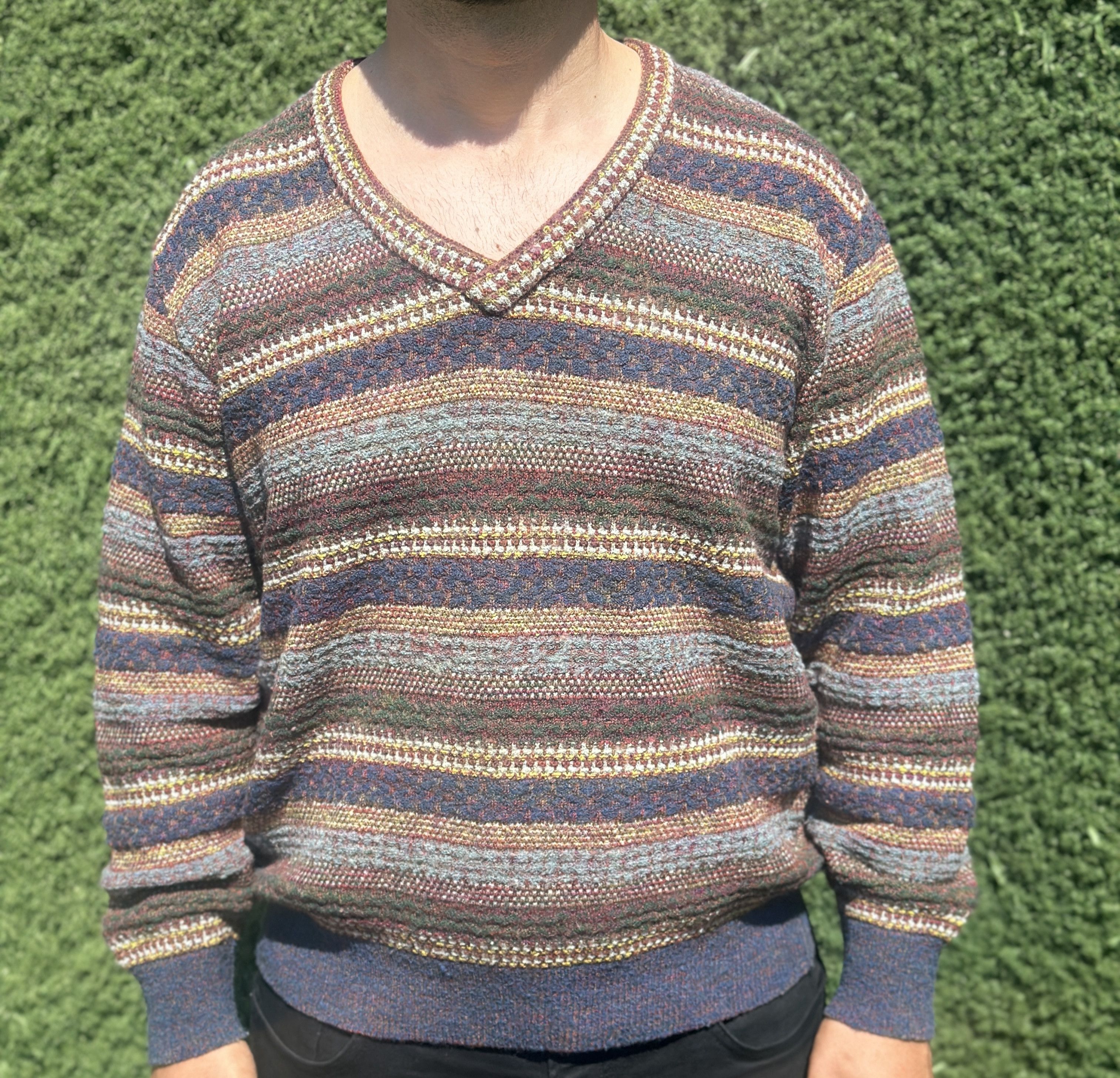 Missoni Missoni Sport 3D Knit Striped Pullover Cosby Sweater Size L Size US L / EU 52-54 / 3 - 10 Thumbnail