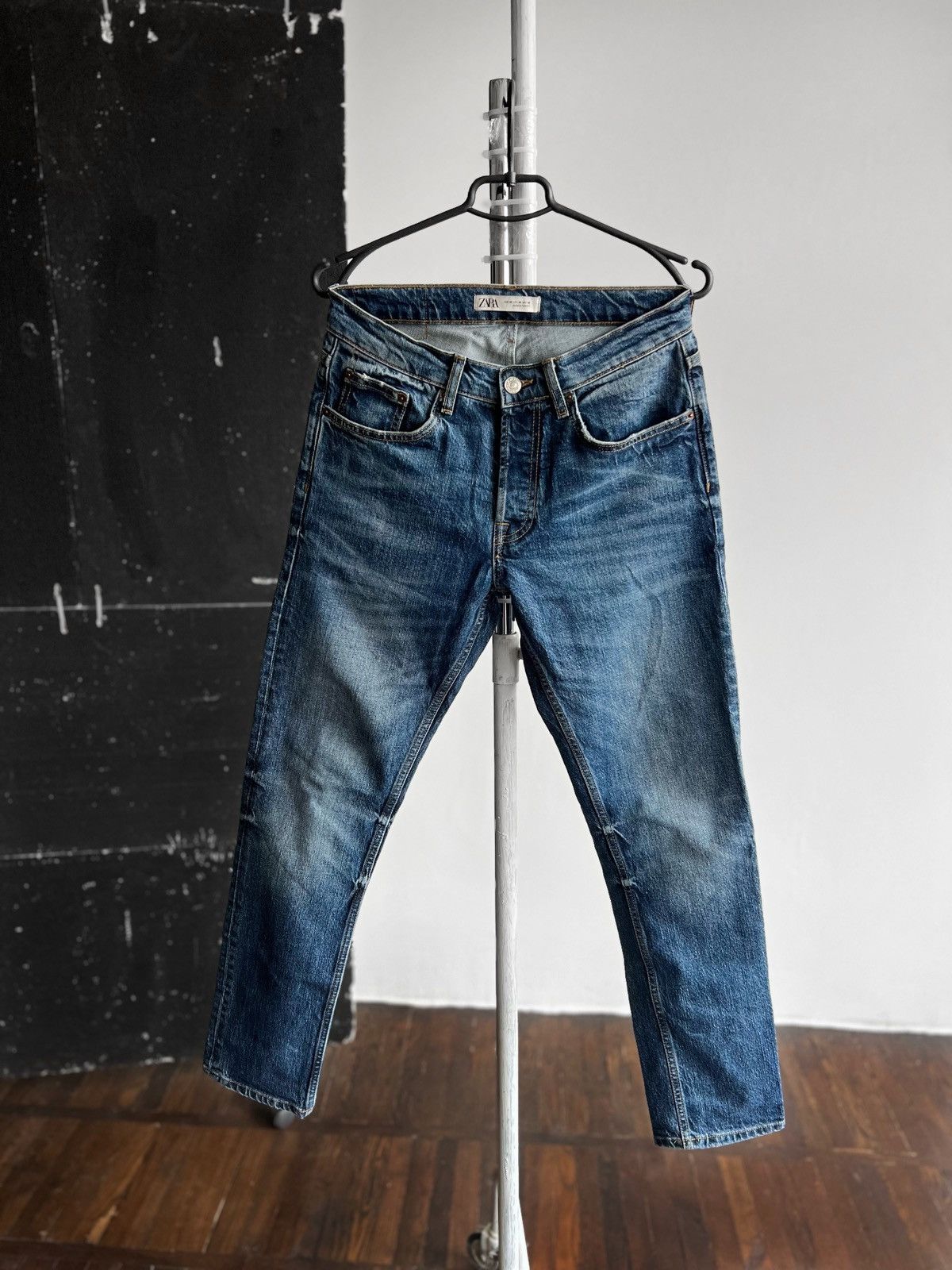 Designer × Zara Zara Man The 90s Blue Skinny Fit Denim Jeans Button Size US 30 / EU 46 - 4 Thumbnail