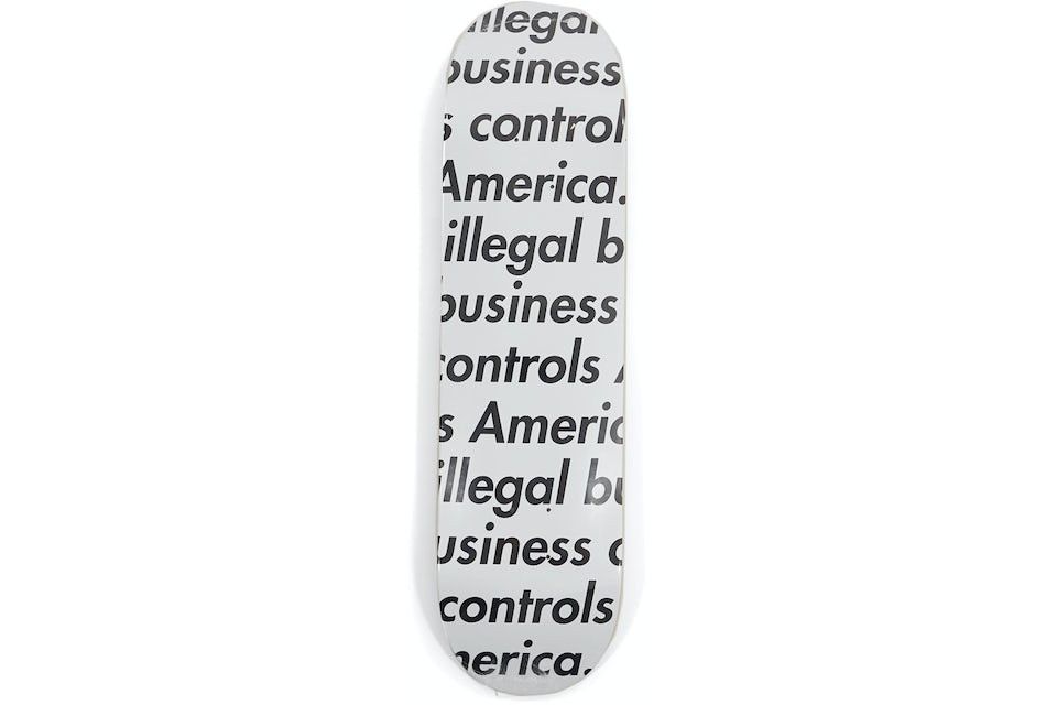 image of Supreme Illegal Business Skateboard White Deck in Silver, Men's