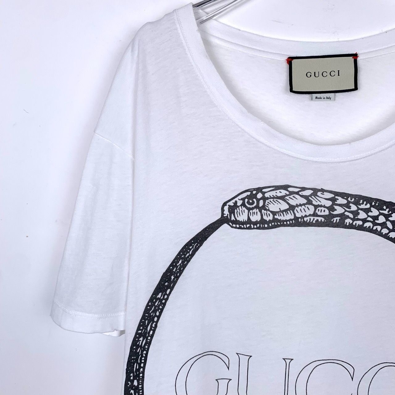 Gucci Gucci Logo Snake Print Round Neck White Cotton Short Sleeve Size US S / EU 44-46 / 1 - 6 Thumbnail