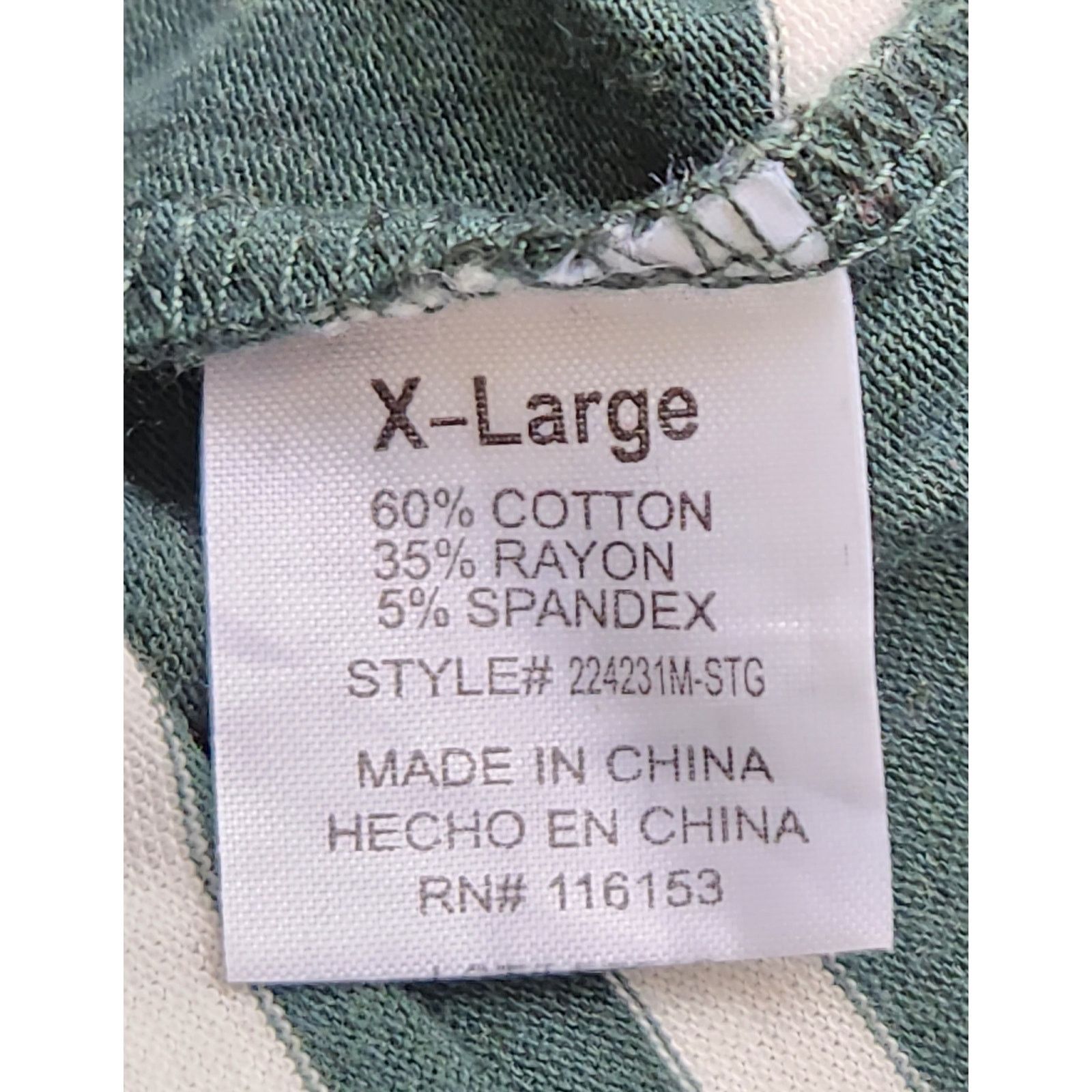 Other Thyme + Honey Green White Striped Long Sleeves Top XL Soft Size XL / US 12-14 / IT 48-50 - 6 Thumbnail