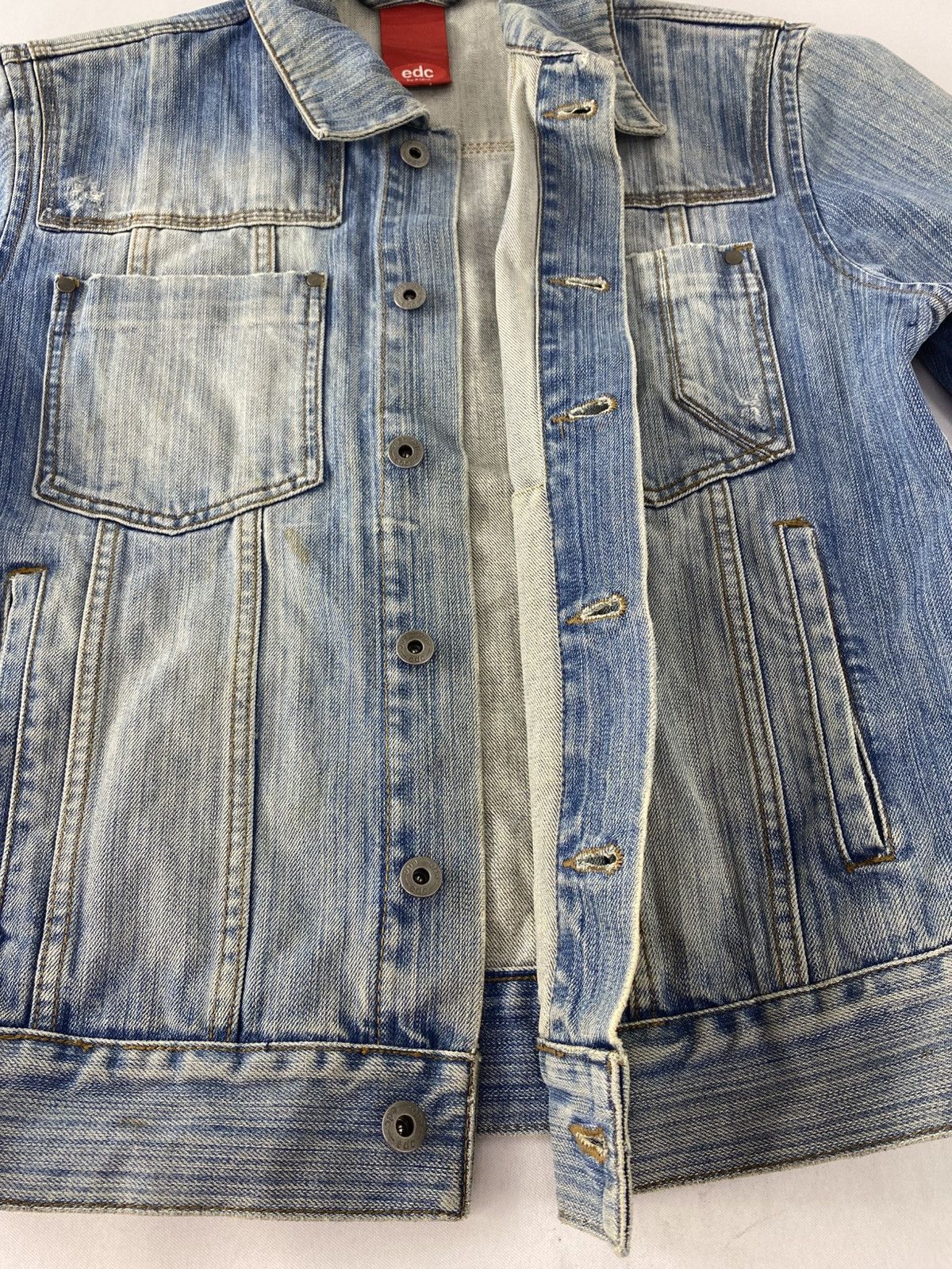 Esprit Edc by Esprit Indigo Denim Trucker Jeans Jacket Size US M / EU 48-50 / 2 - 5 Thumbnail