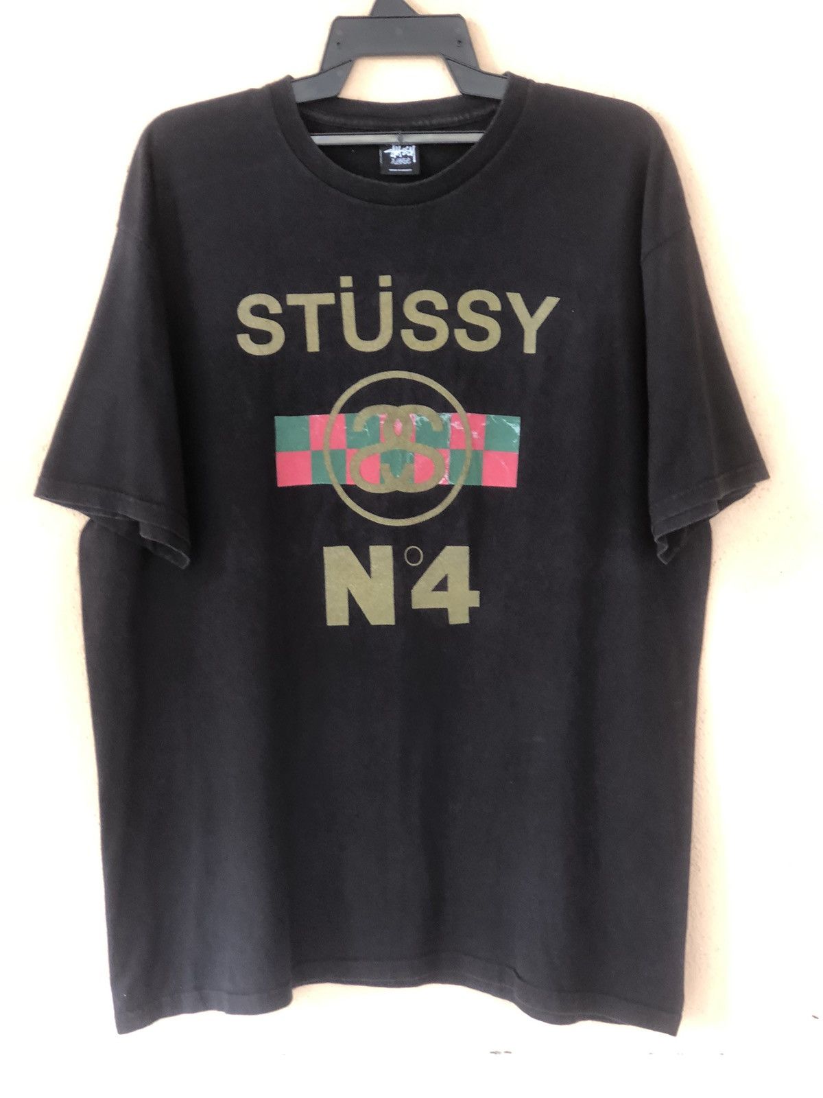 image of Stussy N4 Streetwear Used Tee in Black, Men's (Size XL)