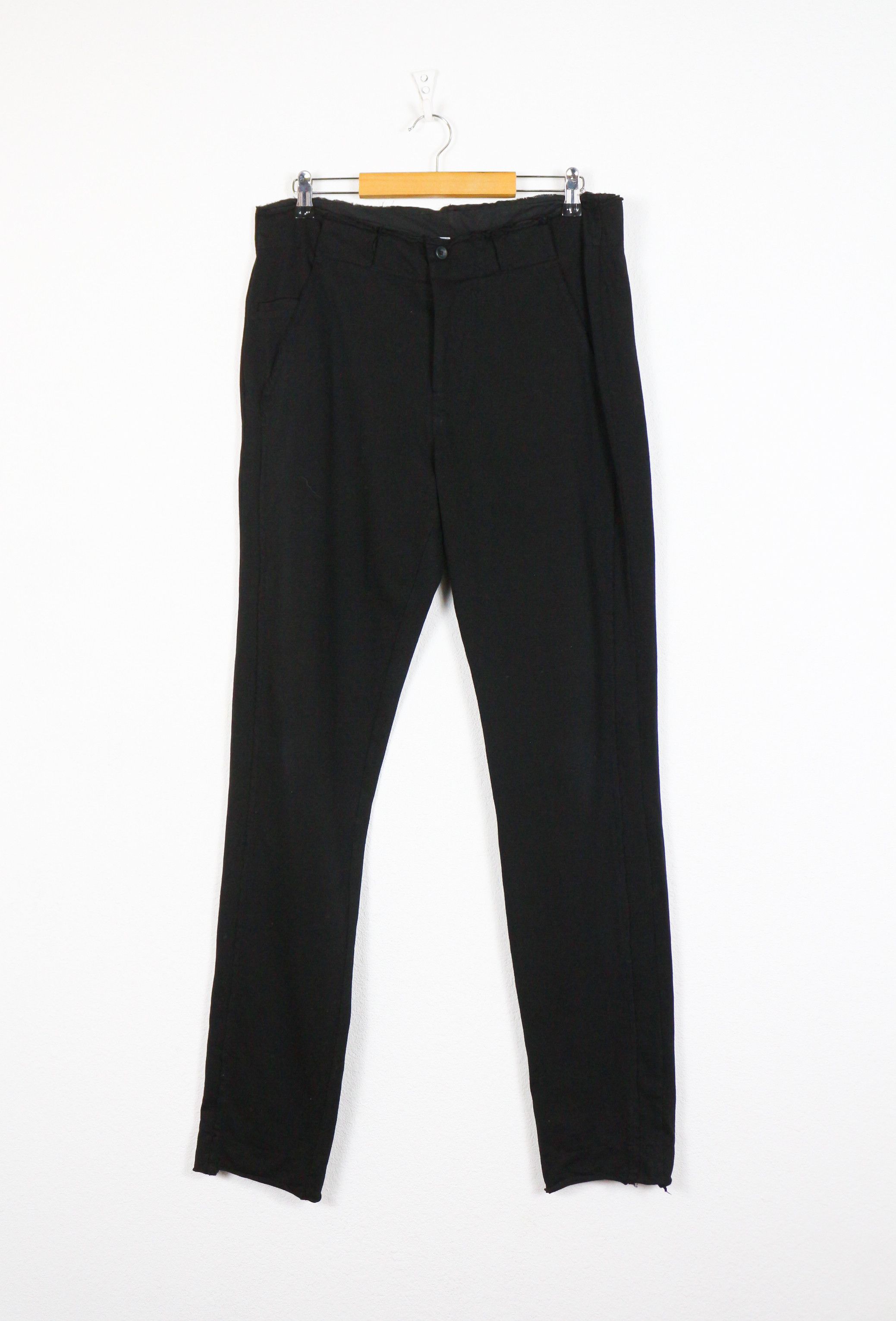 hannes roether Hannes Roether Black Distressed Cut Pants Trousers Archive Size US 34 / EU 50 - 1 Thumbnail