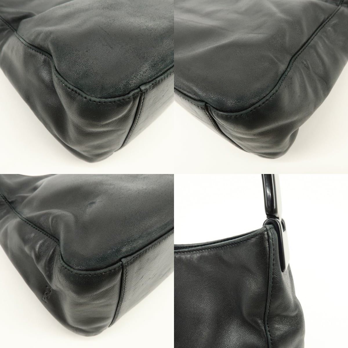 Prada Prada Hobo Leather Shoulder Bag Black Size ONE SIZE - 5 Thumbnail