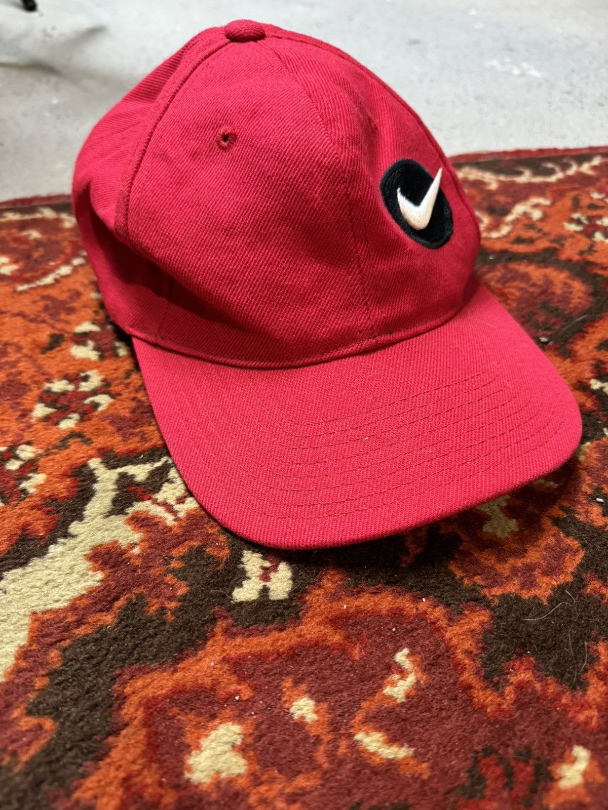 Japanese Brand × Vintage Vintage Y2K Nike Style Hunter Swoosh Logo Drill Cap Size ONE SIZE - 6 Thumbnail