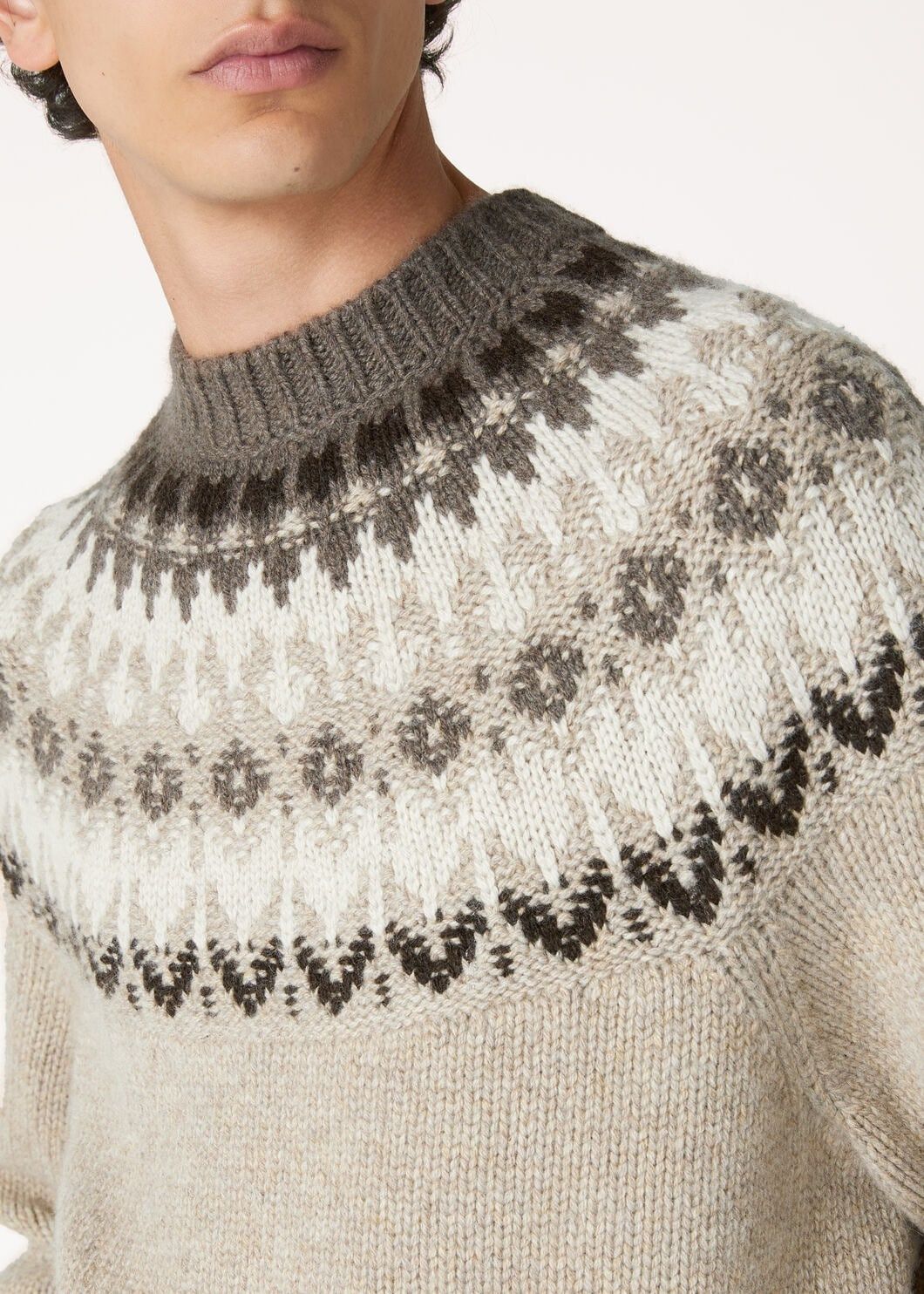 Loro Piana o1w1db10725 FAO5136 Alpe Pile Crewneck Sweater in Multi Size US L / EU 52-54 / 3 - 2 Thumbnail
