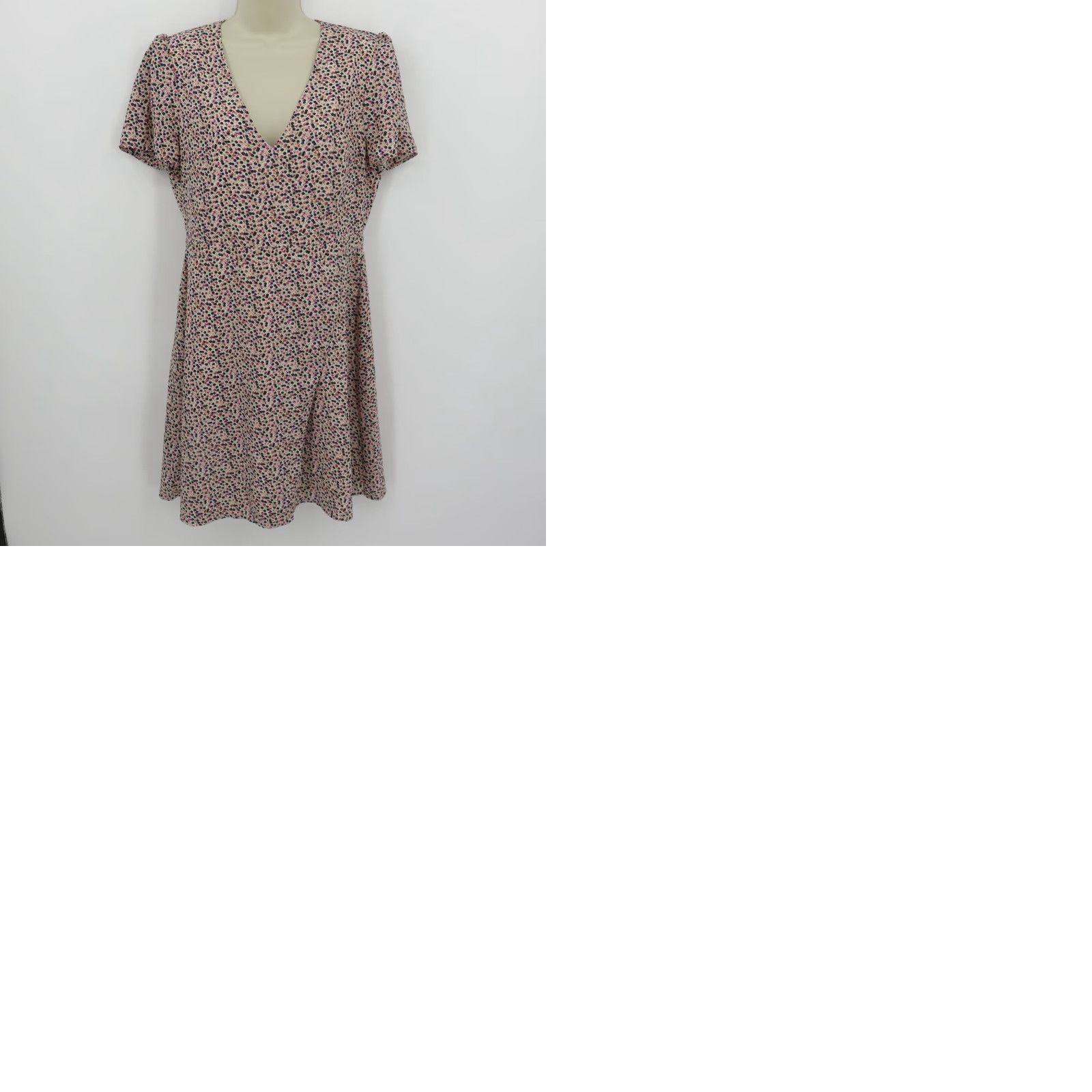 Vintage J Crew Women 10 Pink Blue Flower Floral V Neck Short Sleeve Sundress Dress Chic Size 32" / US 10 / IT 46 - 9 Thumbnail