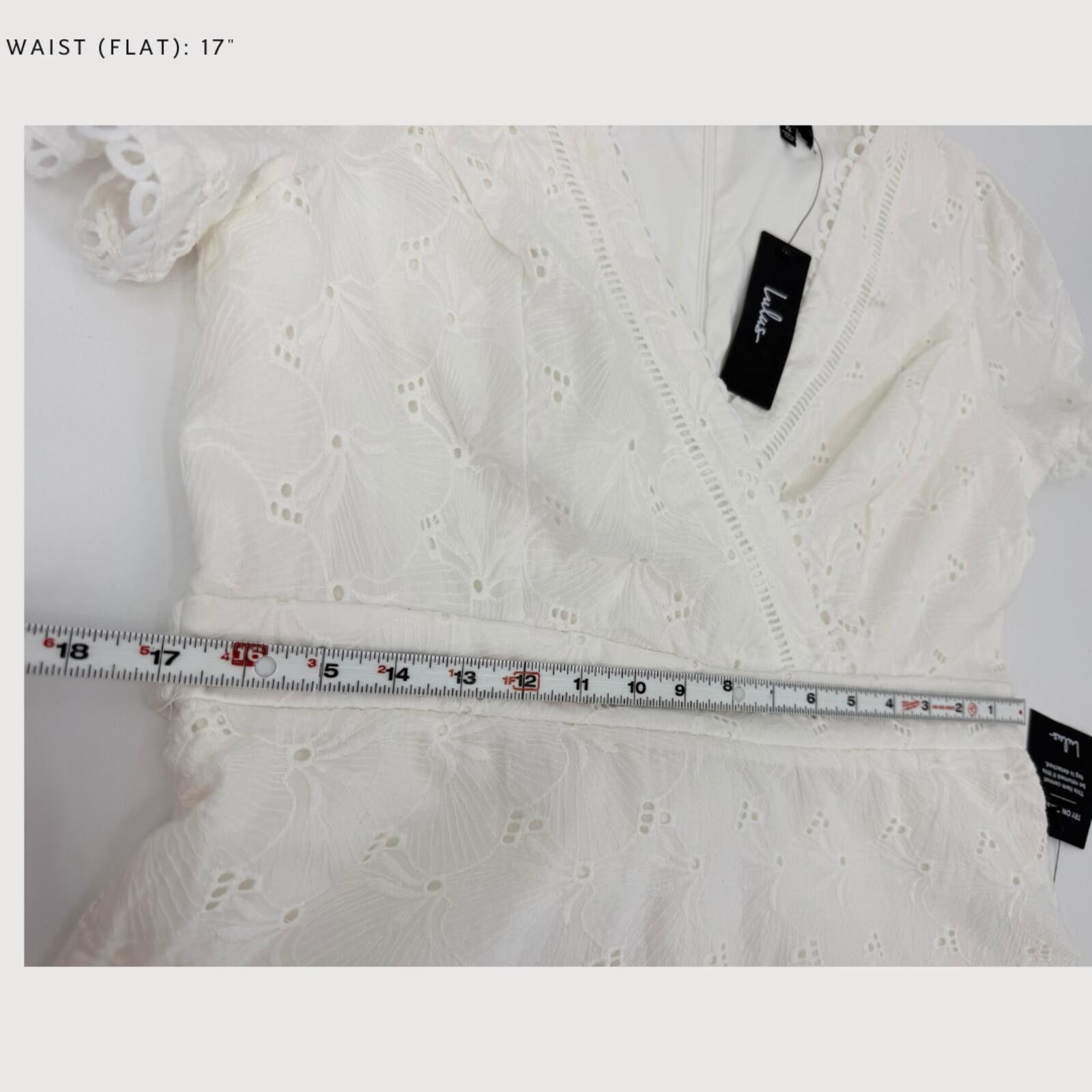 Lulus Lulus White Eyelet Mini Dress Floral Wrap Style NWT XL Size XL / US 12-14 / IT 48-50 - 9 Thumbnail