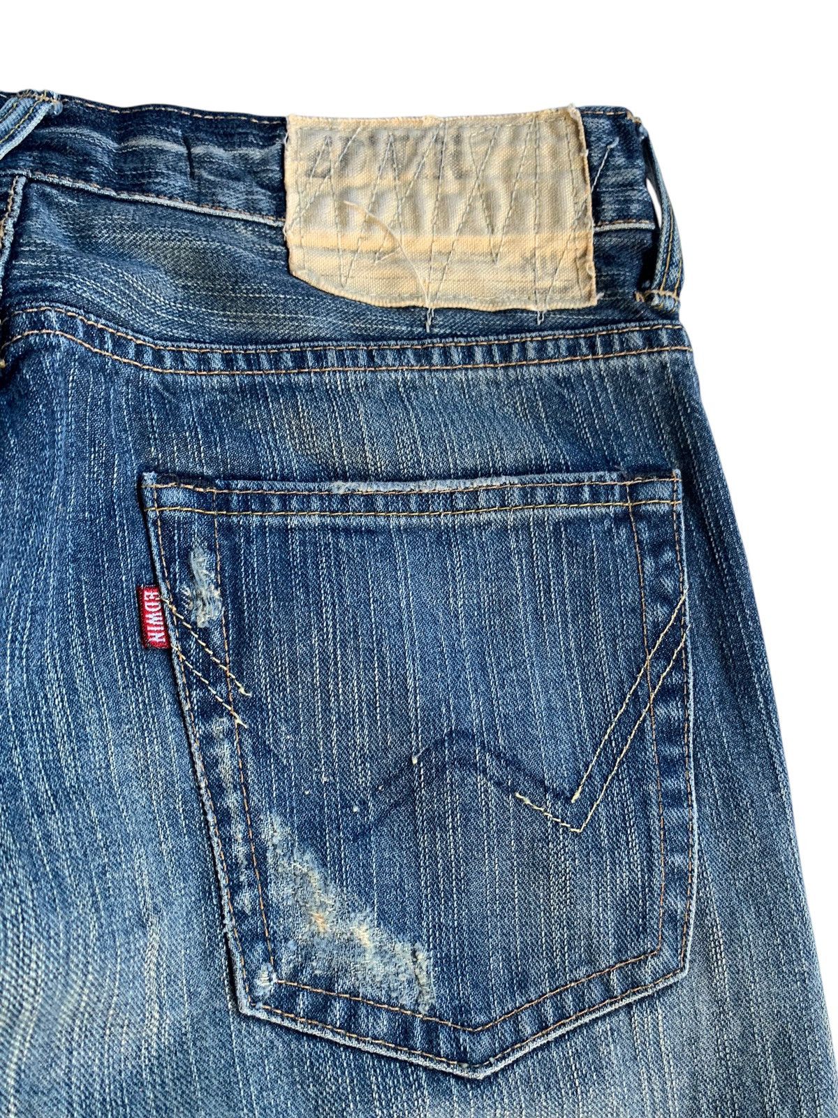 FLARE💥EDWIN XVS JAPANESE PUNK STYLE FADED DISTRESSED DENIM☠️