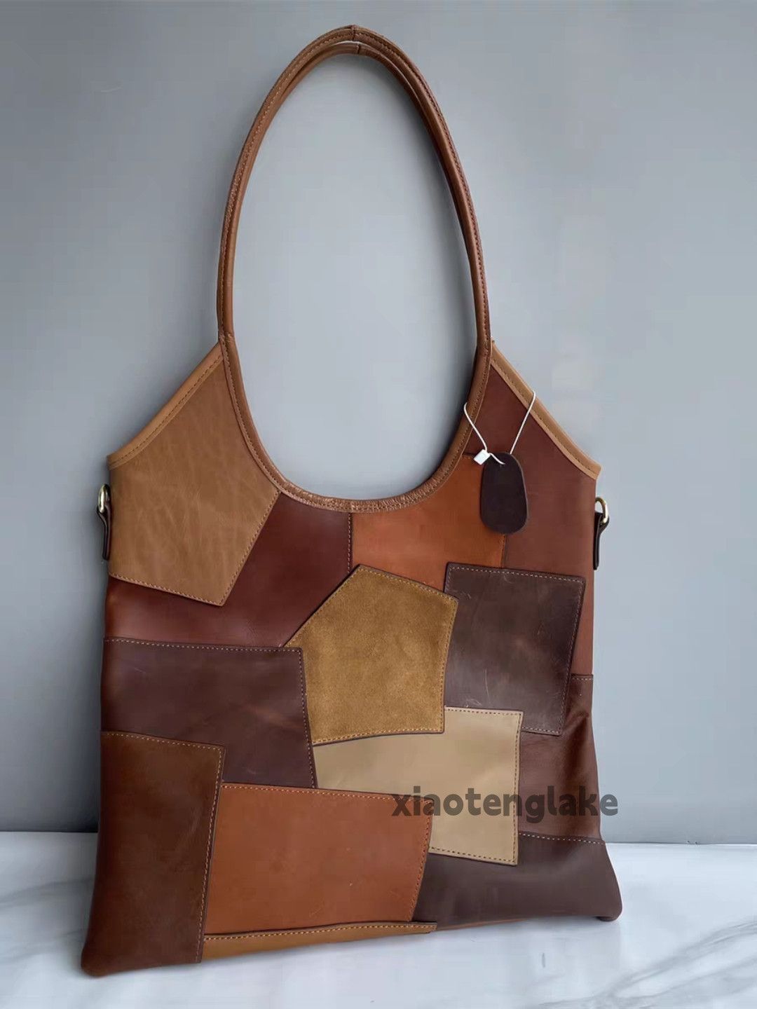 Designer Unisex outdoor utility punk yuppie leather patchwork bag Size ONE SIZE - 1 Thumbnail