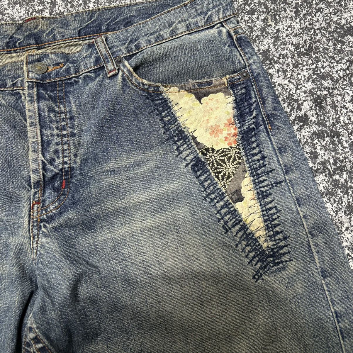 Japanese Brand × Takeo Kikuchi 🔴 Vintage Takeo Kikuchi Patchwork Distressed Denim Jeans 🔴 Size US 36 / EU 52 - 5 Thumbnail