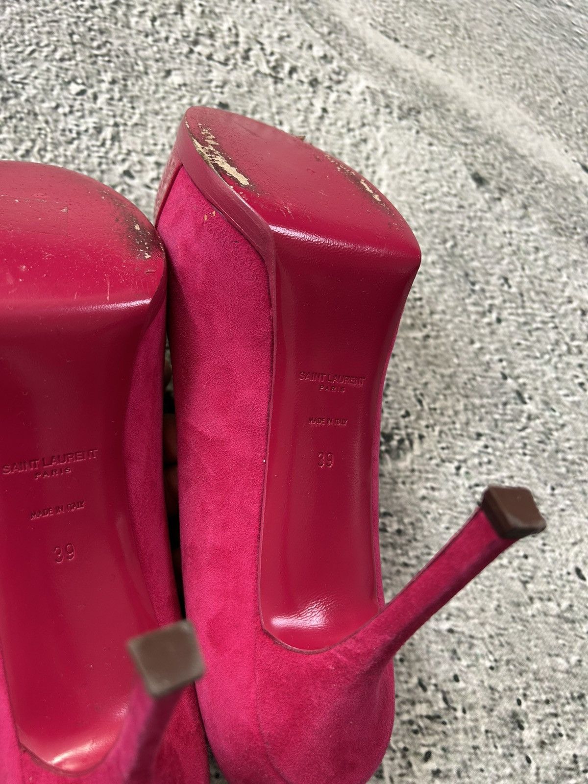 Saint Laurent Paris Saint Laurent Paris Tribute 2 High Heels Fushia Pink Suede Size US 9 / IT 39 - 9 Thumbnail