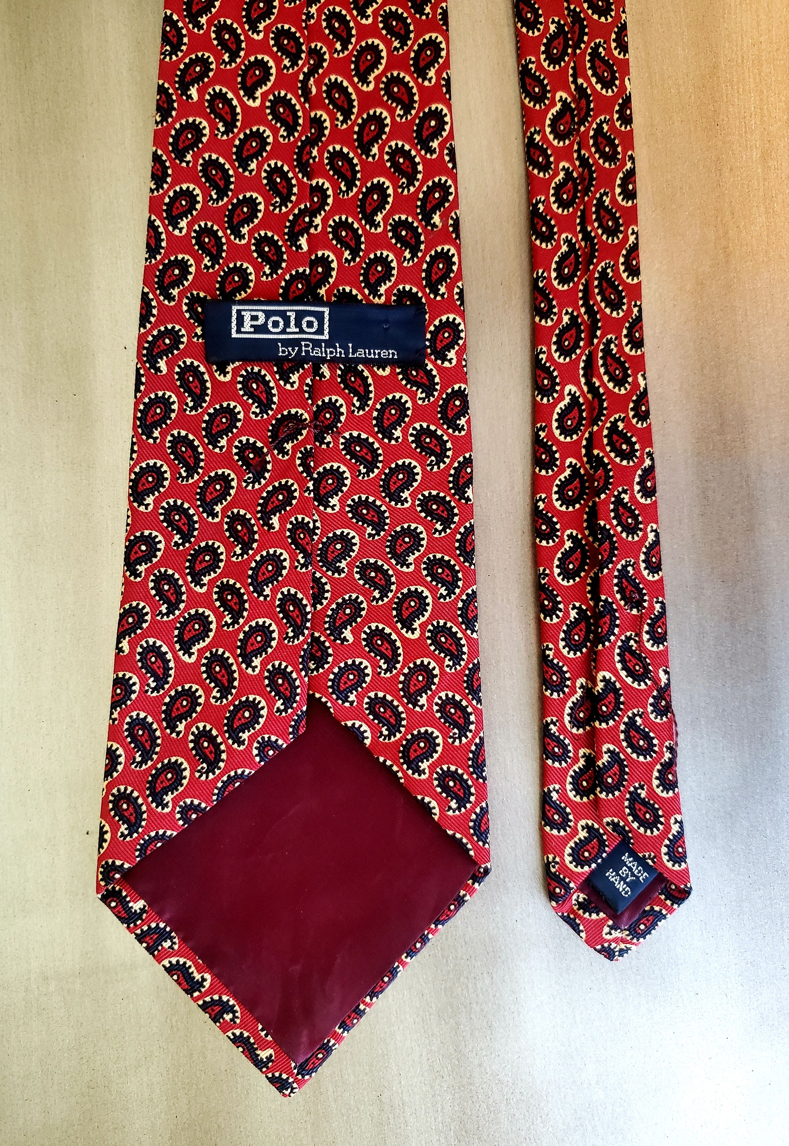 Polo Ralph Lauren neck tie Polo Ralph Lauren red paisley silk vintage 1980s Size ONE SIZE - 4 Thumbnail