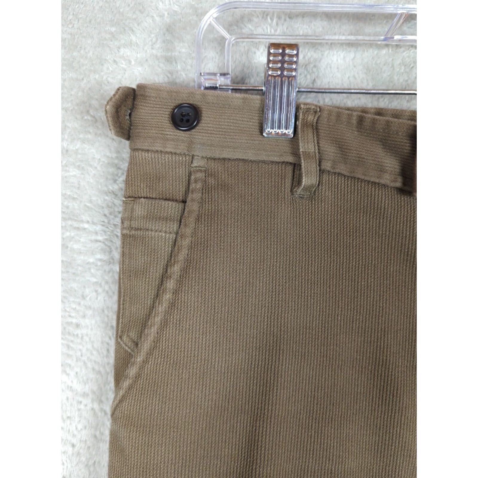 Corridor Corridor NYC Sturdy Corded Cotton Twill Trousers Pant 34 Regular Milk Chocolate Front Flat 5-Pocket Mens Size US 34 / EU 50 - 2 Thumbnail