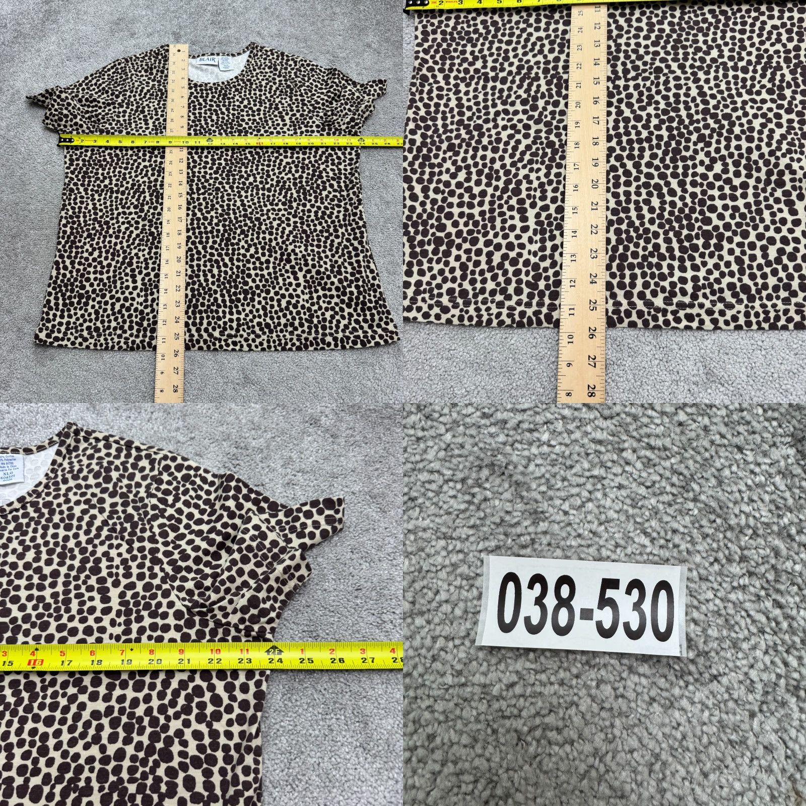 Blair Blair Leopard T-Shirt Womens XL Brown Animal Print Short Sleeve Casual Stretch Size XL / US 12-14 / IT 48-50 - 8 Thumbnail