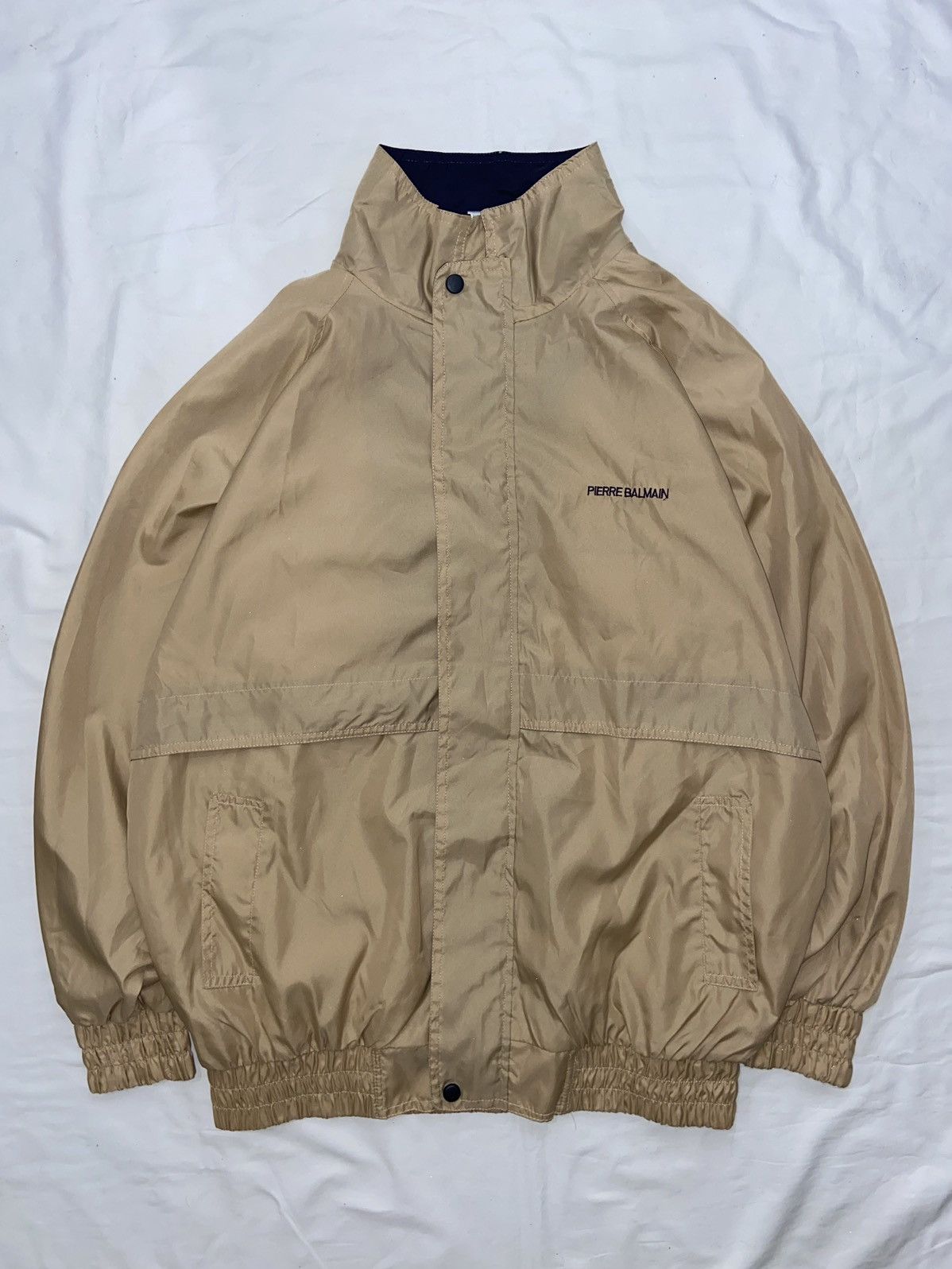 Pierre Balmain × Vintage Pierre Balmain Vintage 90s Beige Navy Light Jacket Luxury Size US L / EU 52-54 / 3 - 1 Thumbnail