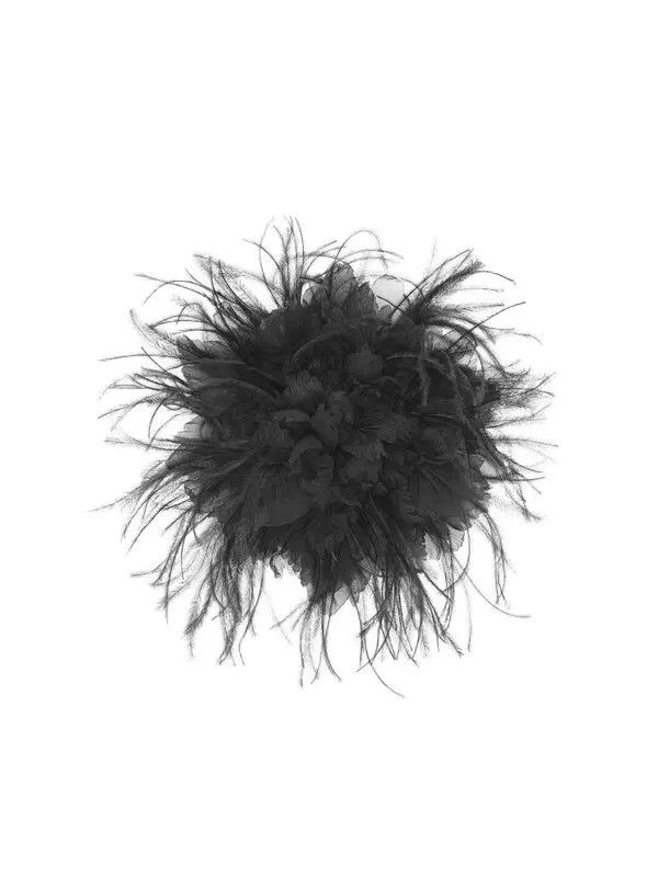 Saint Laurent Paris o1la1rc1a1025 Size: OS / Oversized Anemone Brooch in Black Size ONE SIZE - 1 Thumbnail