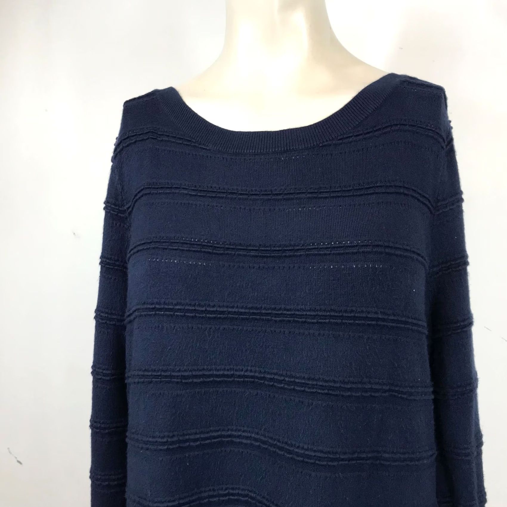 Vintage 41 HAWTHORN Womens XL Navy Long Sleeve Round Neck Pullover Sweater Size XL / US 12-14 / IT 48-50 - 2 Thumbnail
