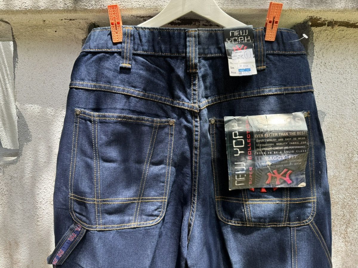 New York Yankees × Vintage VERY RARE🔥VTG 90s NY YANKEE HIPHOP BAGGY FLARE JEANS BOSS02 Size US 34 / EU 50 - 7 Thumbnail