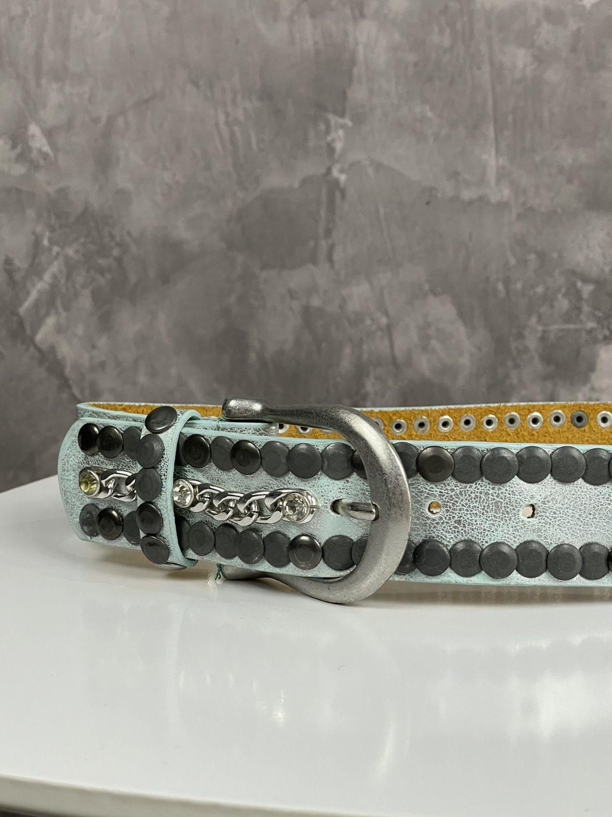 Hysteric Glamour × If Six Was Nine Rhinestone belt B.B. Simons styled Y2K Archive Leather belt Size ONE SIZE - 4 Thumbnail