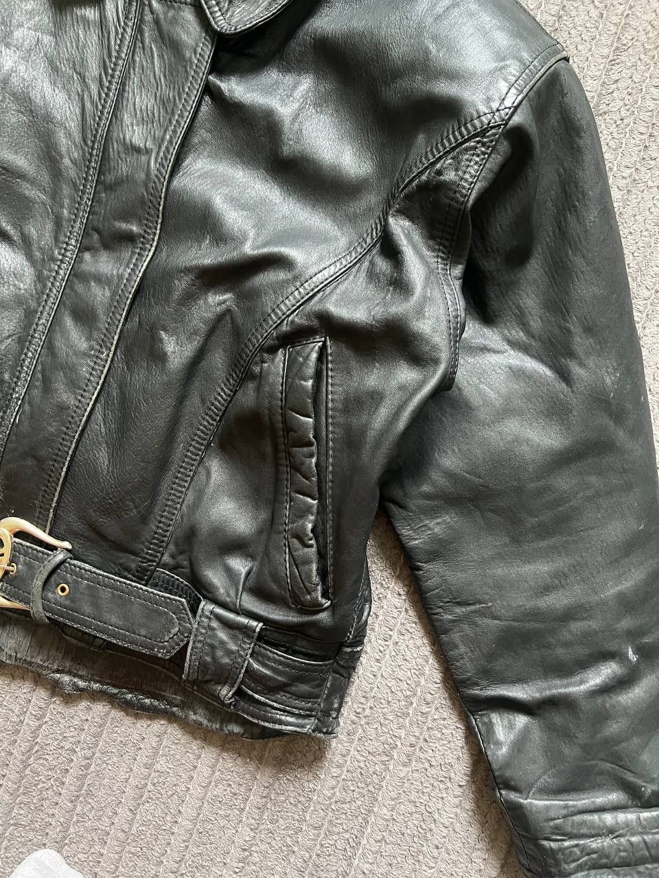 Vintage Vintage Y2K Real Leather Owens Style Opium Cropped Bomber Size US M / EU 48-50 / 2 - 9 Thumbnail
