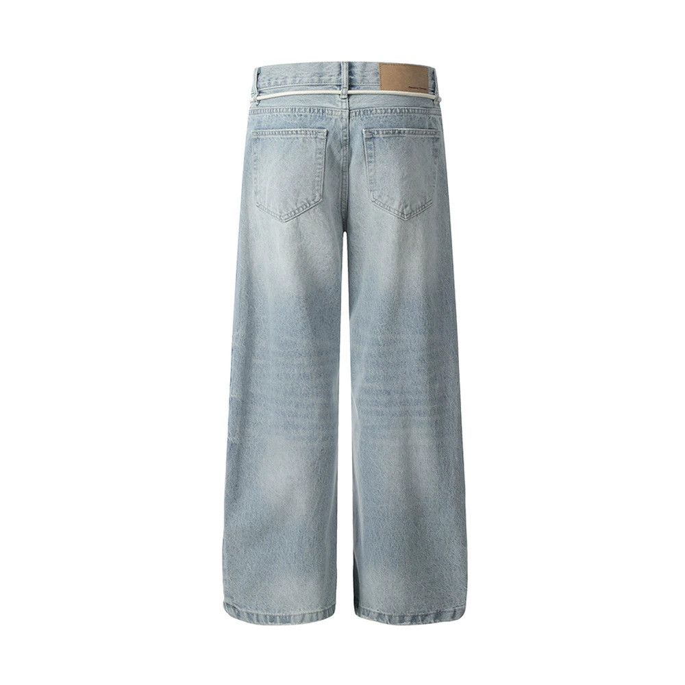 Vintage Retro street men's waistline distressed gradient jeans Size US 32 / EU 48 - 2 Thumbnail