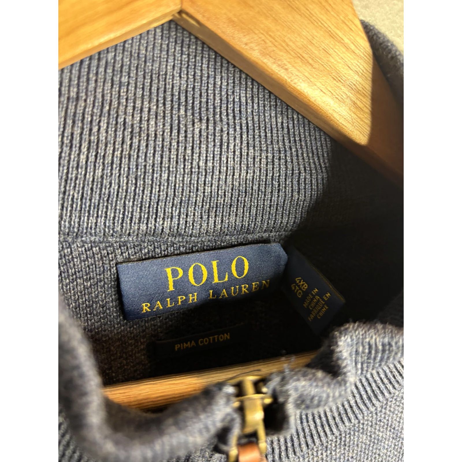 Polo Ralph Lauren Polo Ralph Lauren Sweater Mens 4XB Blue Pima Cotton 1/4 Zip Mock Neck Pony Size US XXL / EU 58 / 5 - 4 Thumbnail