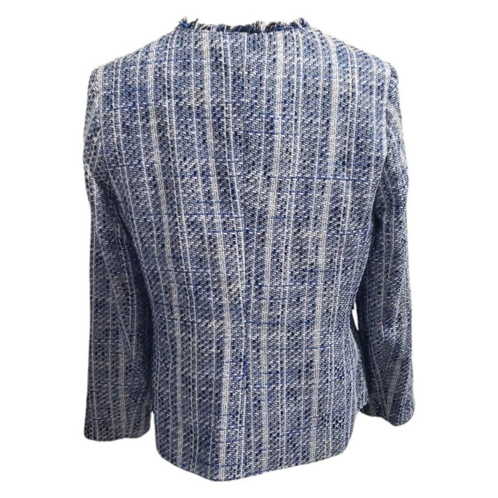 Karl Lagerfeld CT1925 Karl Lagerfeld Blue & Black Blazer with Pockets 14 Size XL / US 12-14 / IT 48-50 - 6 Thumbnail