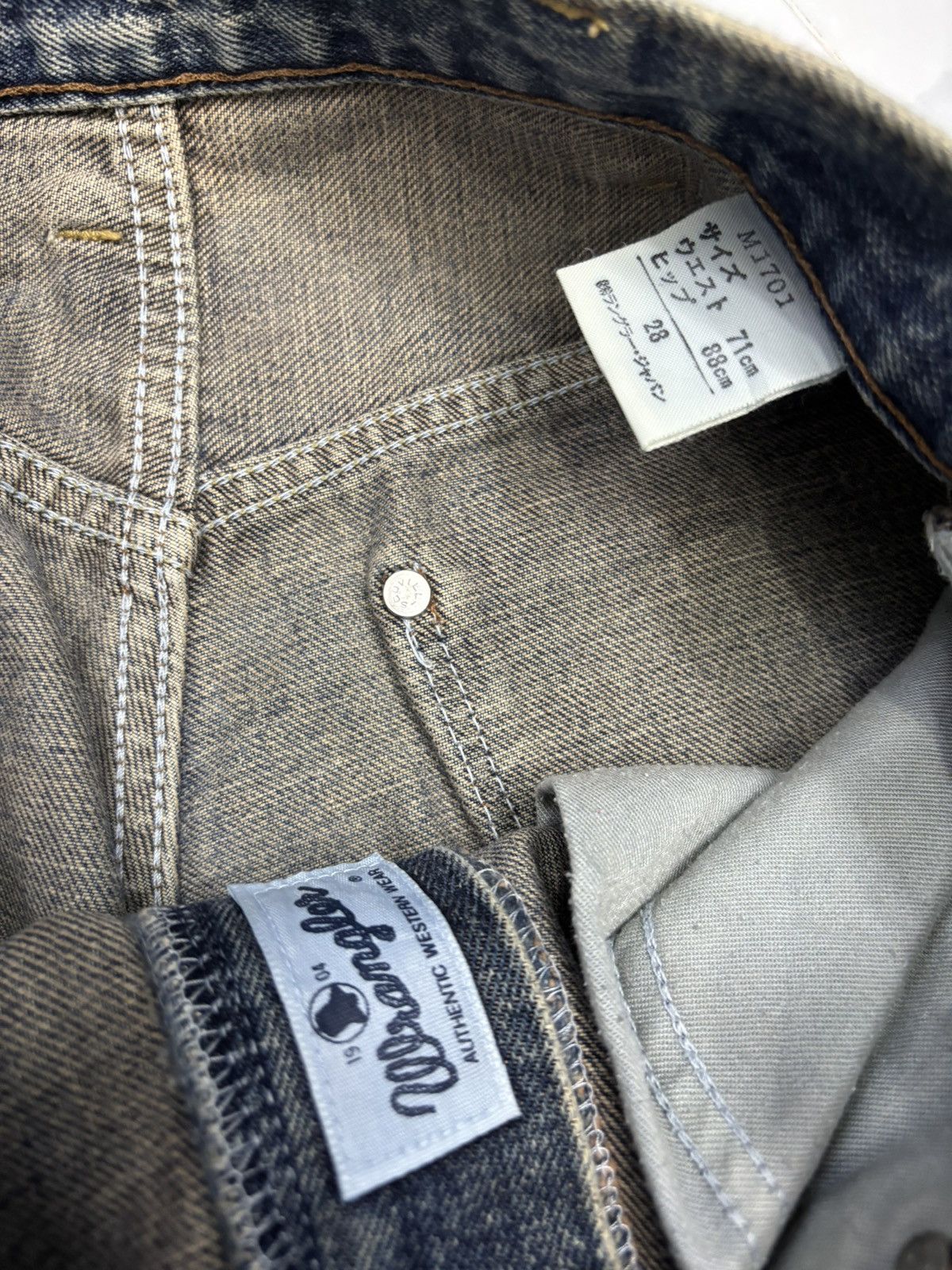 Kapital 💥VINTAGE WRANGLER LOOSE DISTRESSED DENIM JEANS Size US 27 - 12 Thumbnail