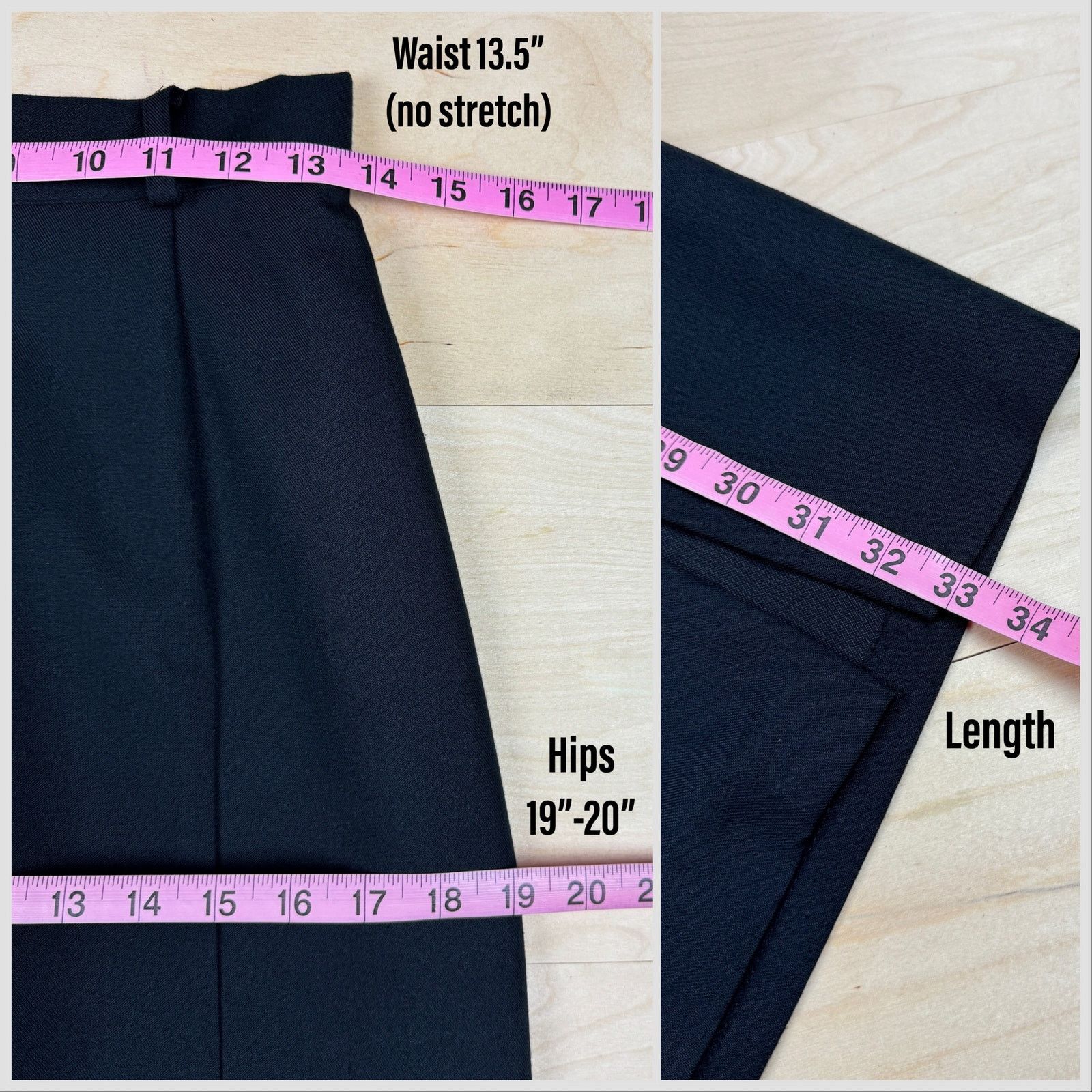 Vintage Vintage 1980s Black Side Slit Midi Skirt Size 27" / US 4 / IT 40 - 5 Thumbnail