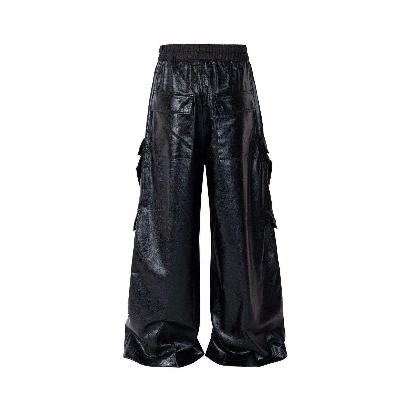 Japanese Brand Baggy PU Lether Denim Jeans Size US 32 / EU 48 - 6 Thumbnail