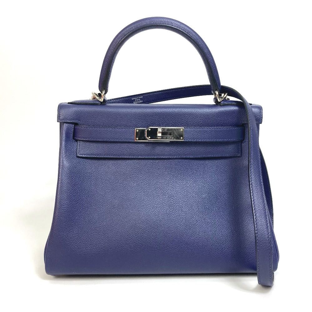 Hermes Hermes Kelly Verso 28 Inside Seam Briefcase 2 Way Bag Shoulder Handbag Evercolor Women Blue Ankle/Blue Jellyfish Silver Fittings Size ONE SIZE - 1 Thumbnail