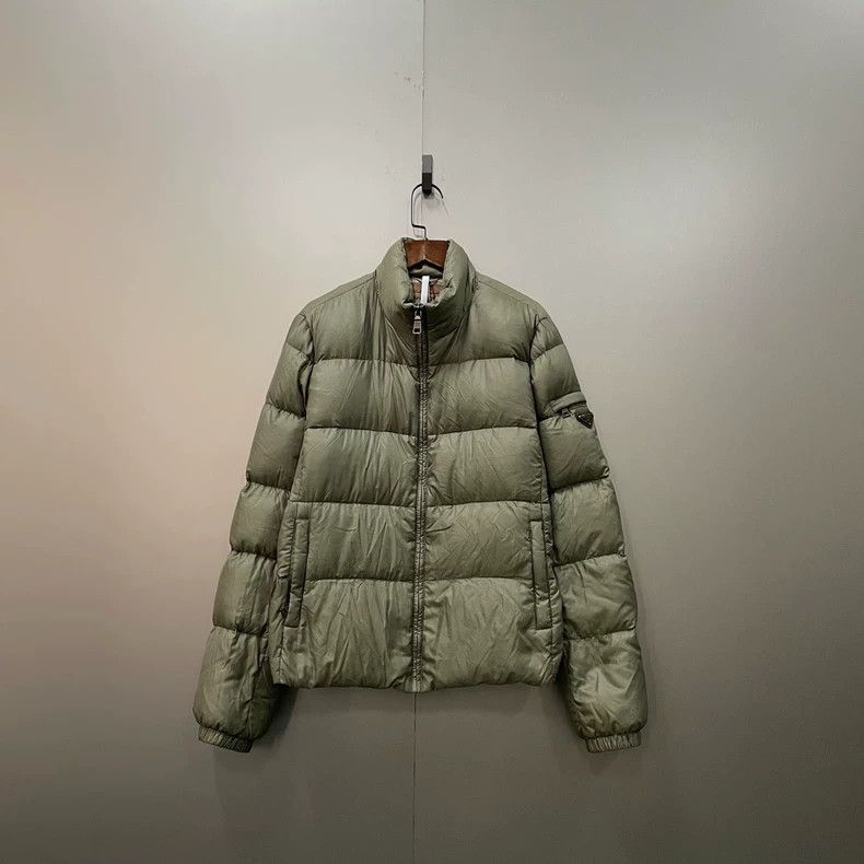 Prada Prada Gray-green triangle down jacket 2502-Nextarrow Size US M / EU 48-50 / 2 - 1 Thumbnail