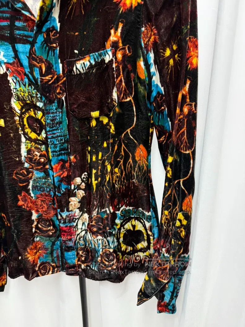 Jean Paul Gaultier Jean Paul Gaultier Velvet Shirt Size US XXS / EU 40 - 4 Thumbnail