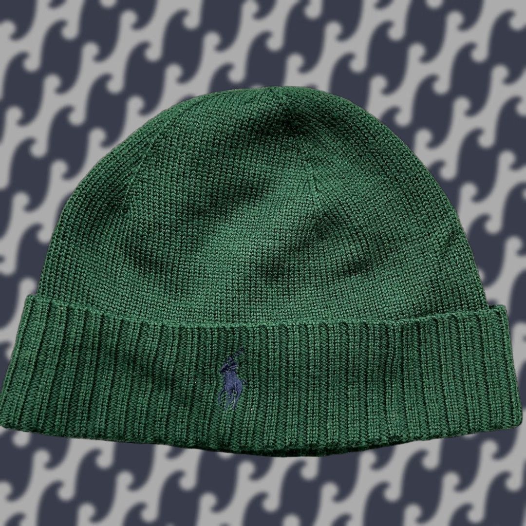 Polo Ralph Lauren Polo Ralph Lauren Beanie Hats Unisex Adults One Size 100% Merino Wool Ribbed Cuffed Pony Green Band Polo Ralph Lauren Beanie Hat Size US M / EU 48-50 / 2 - 1 Thumbnail