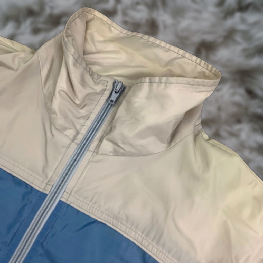 VINTAGE Nike Anorak Windbreaker Jacket Blue/Black/White • Large • 1/4 Zip • Mock Neck • Logo Swoosh • 80s Theme • Men’s Jacket